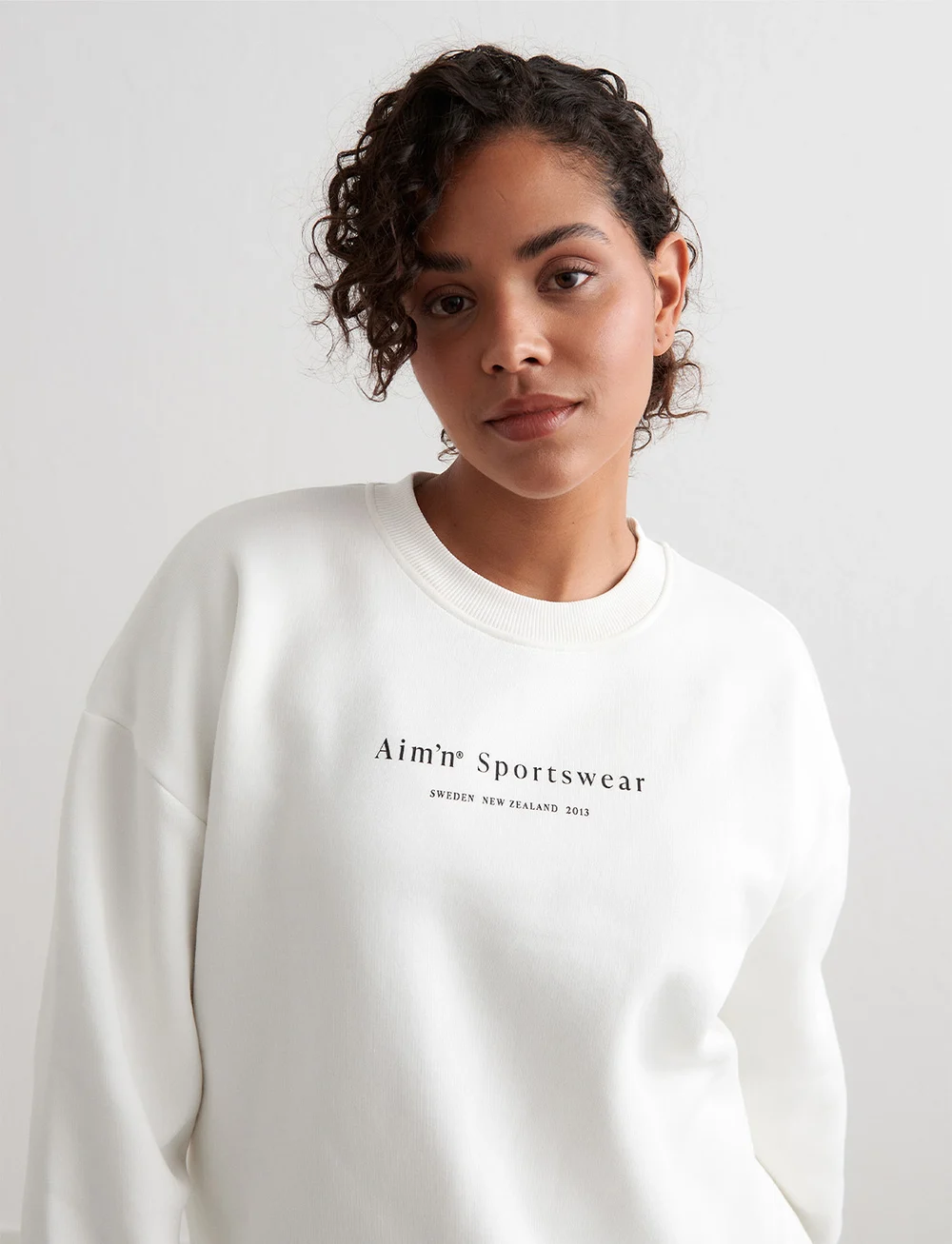 aim´n - Serif Sweatshirt - overdele - off white - 0