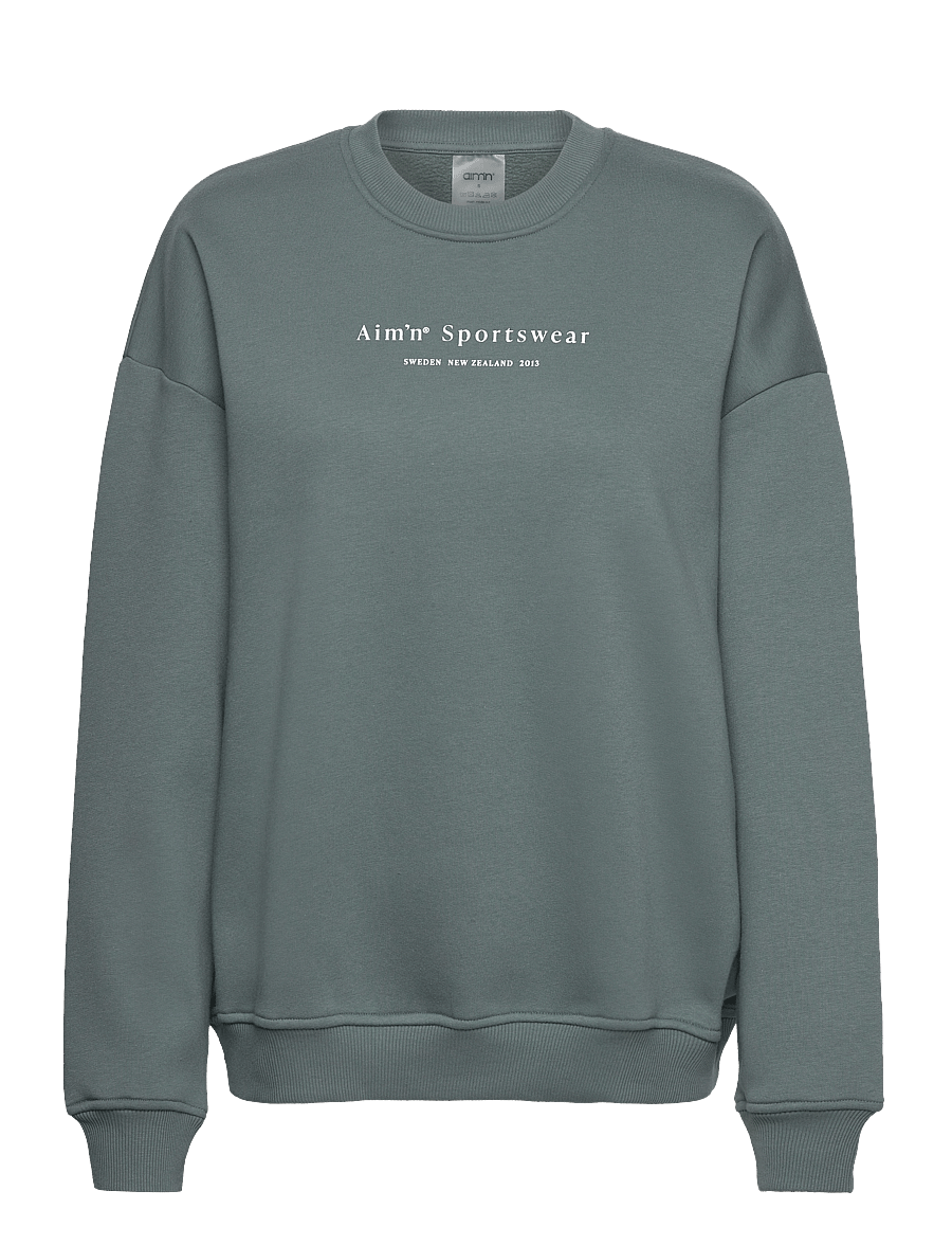 aim´n - Serif Sweatshirt - sweatshirts - sage - 1