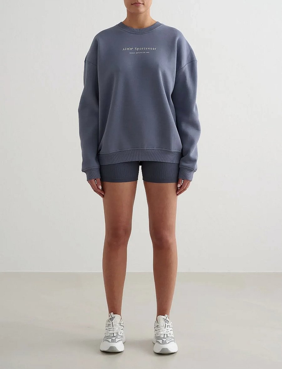 aim´n - Serif Sweatshirt - sweatshirts - storm blue - 3