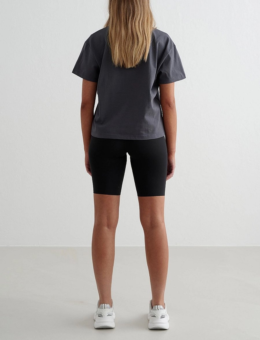 aim´n - Serif Boxy T-Shirt - t-shirts - shadow grey - 5