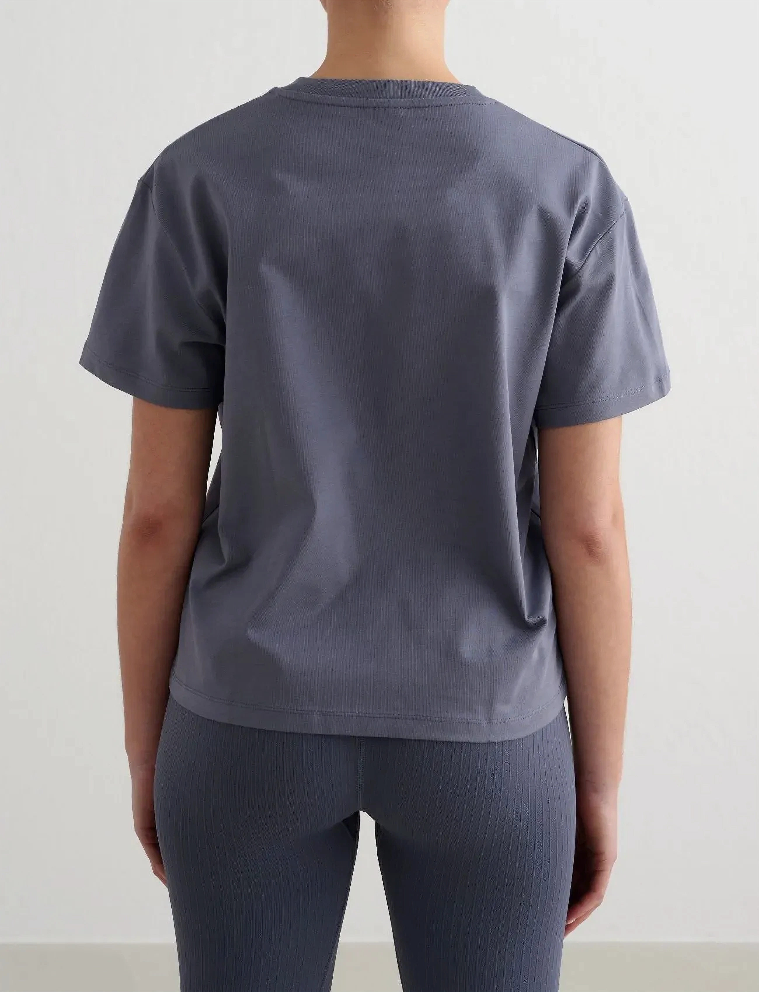 aim´n - Serif Boxy T-Shirt - t-shirts - storm blue - 3