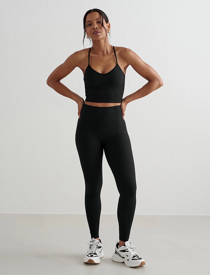 aim´n - Ribbed Performance Bralette - crop-tops - black - 5