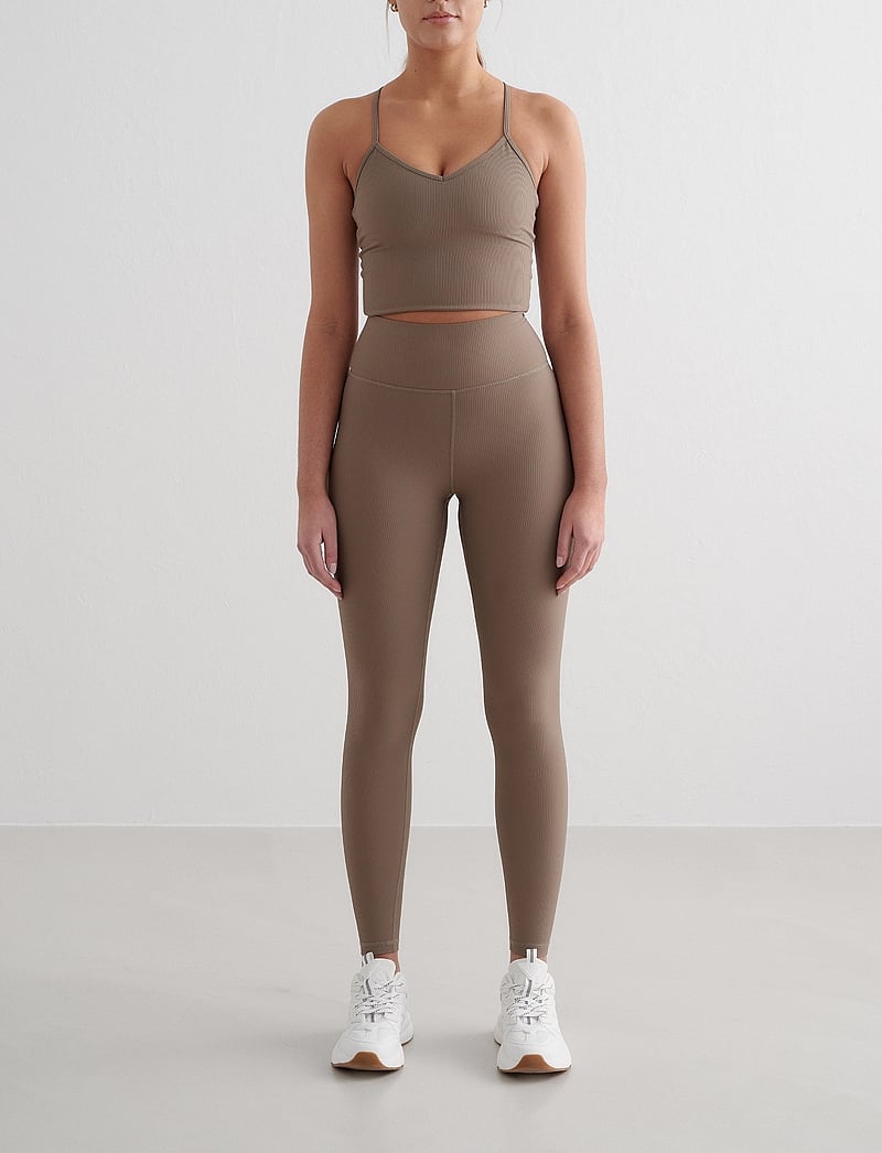 aim´n - Ribbed Performance Bralette - crop-tops - nougat - 3