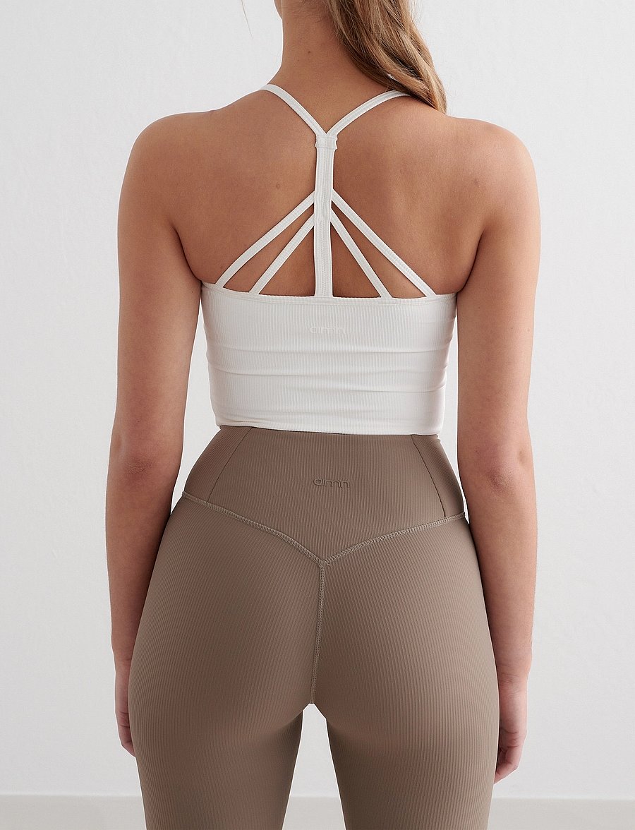 aim´n - Ribbed Performance Bralette - sports-bh'er - white - 3