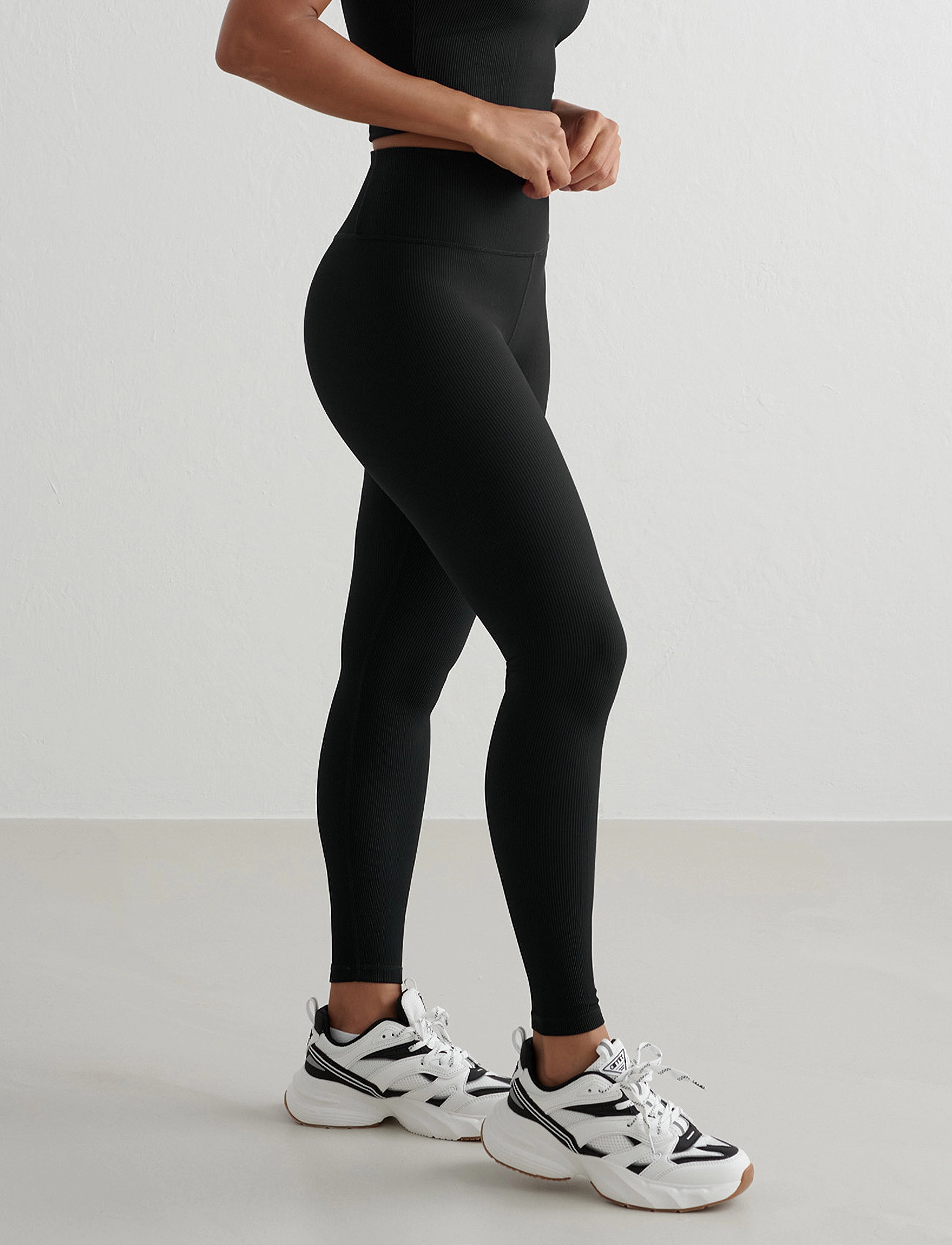 aim ́n Ribbed Performance Tights, XS, Black, Sportsbukser > Sportstræningsbukser, Dame