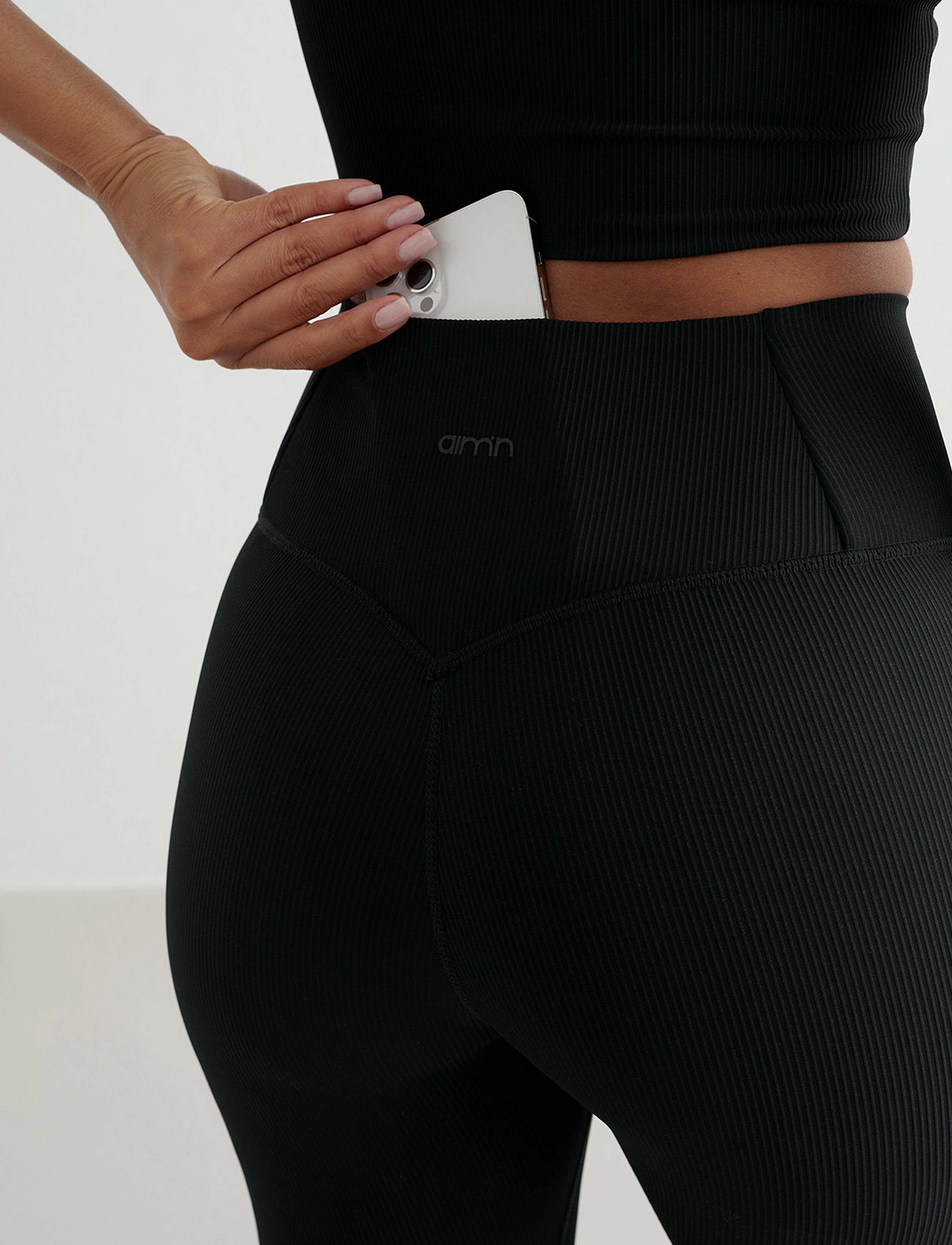 Aimn Ribbed Performance Tights dam – bild 6