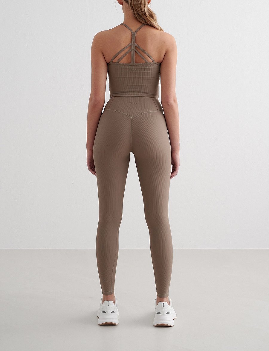aim´n - Ribbed Performance Tights - volle länge - nougat - 2