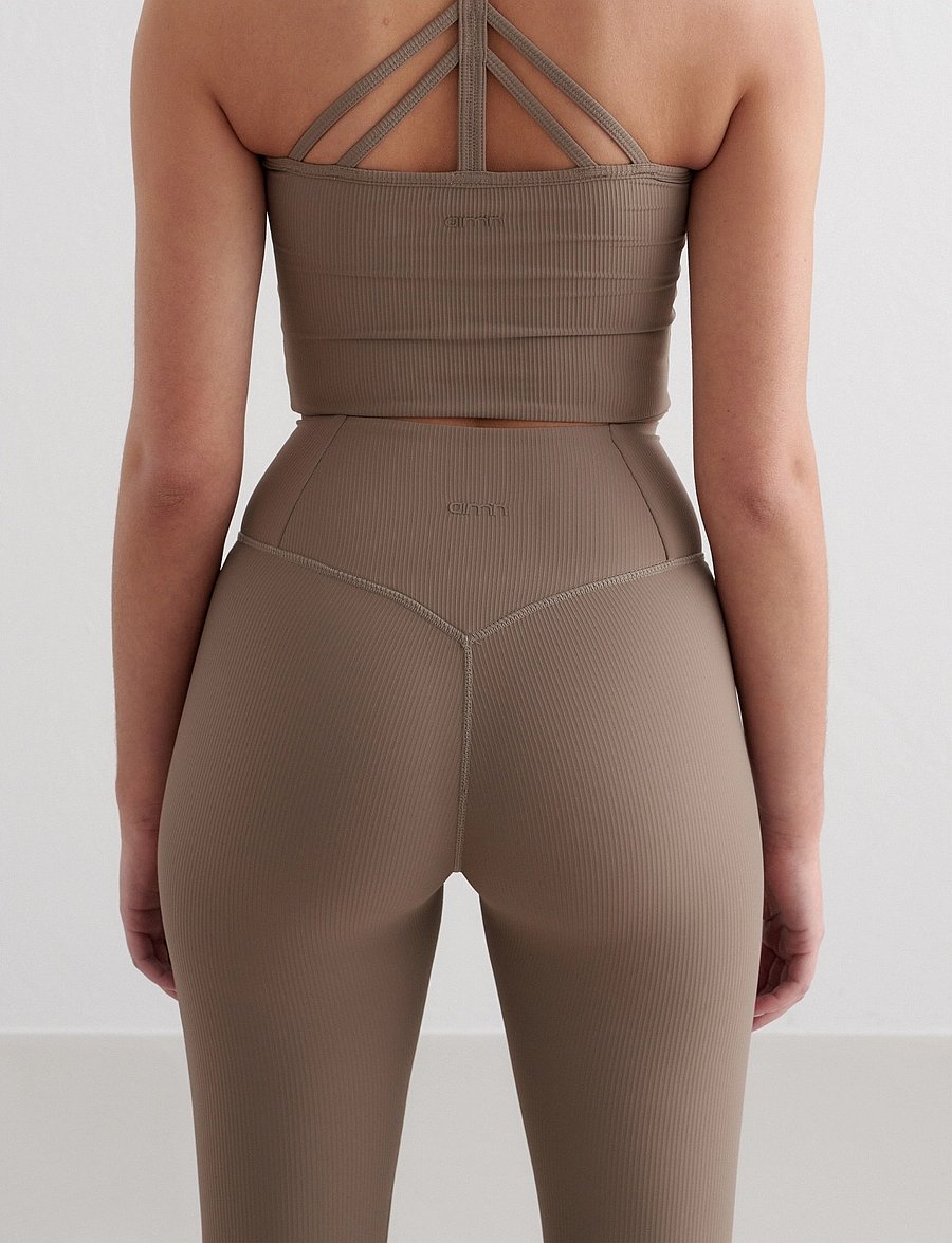 aim´n - Ribbed Performance Tights - volle länge - nougat - 3
