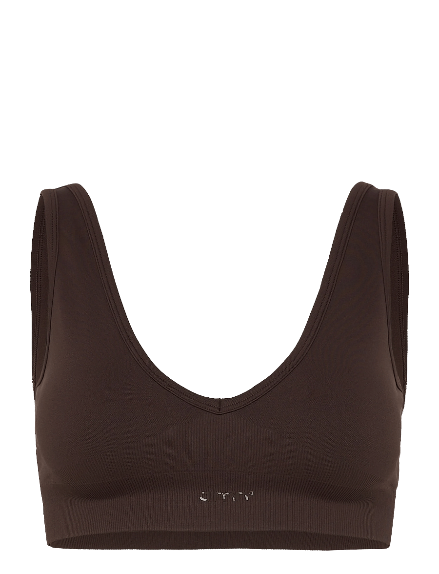 aim´n - Shape Seamless Deep Cut Bra - sport-bhs - chocolate - 1
