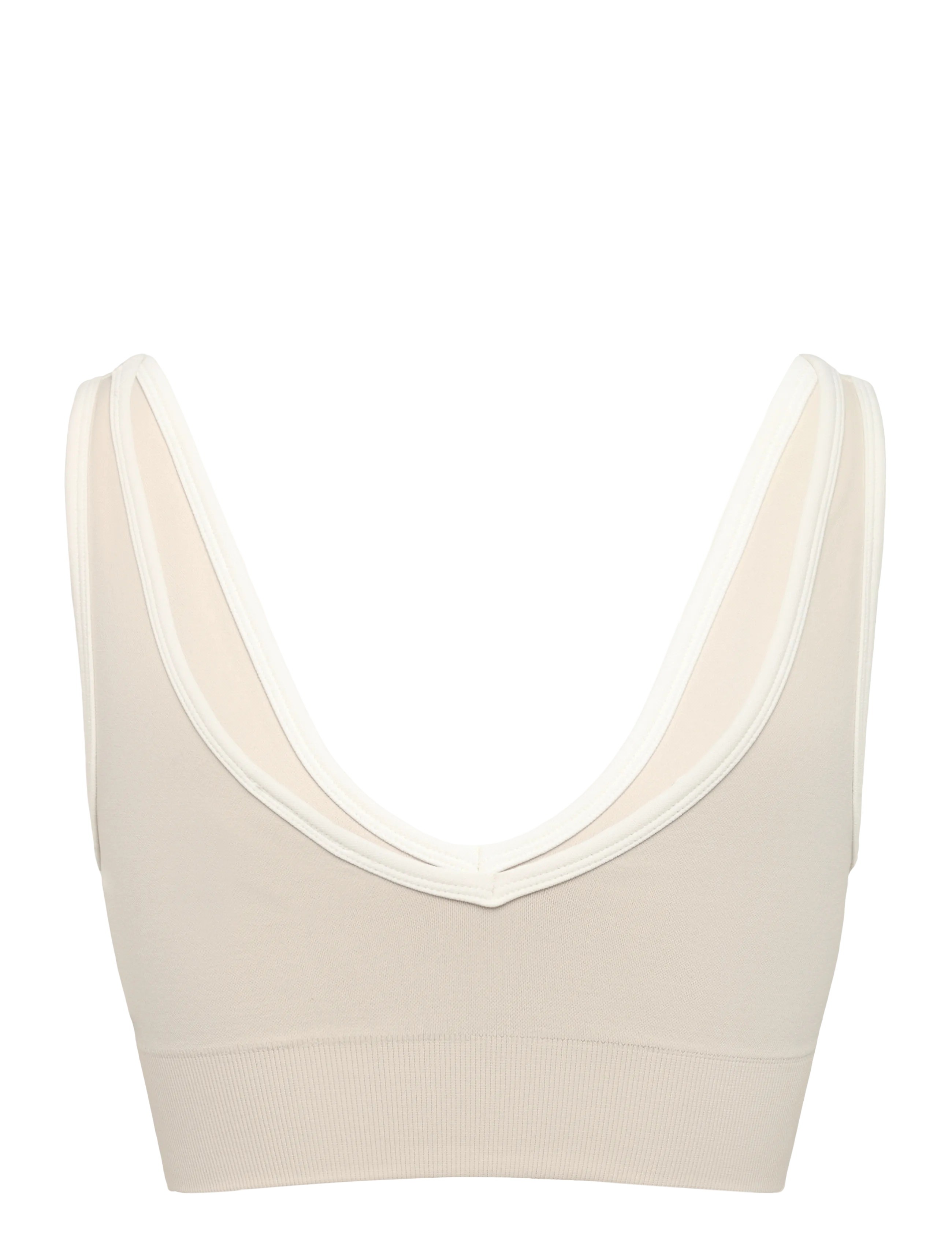 aim´n - Shape Seamless Deep Cut Bra - sport bras: low - sand - 2