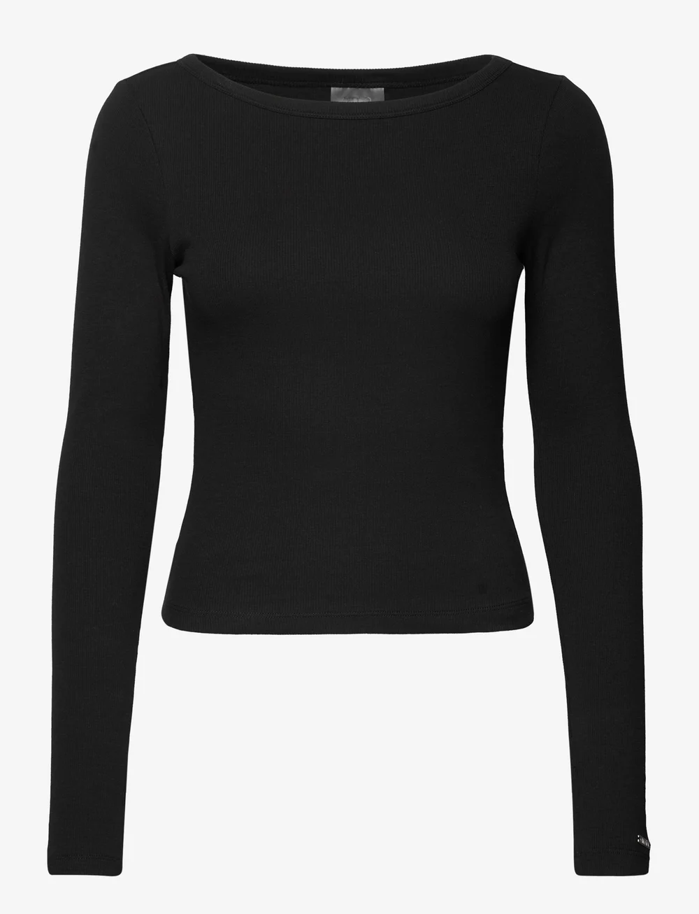 aim´n - Ease Ribbed Long Sleeve Top - alussärgid ja t-särgid - black - 1