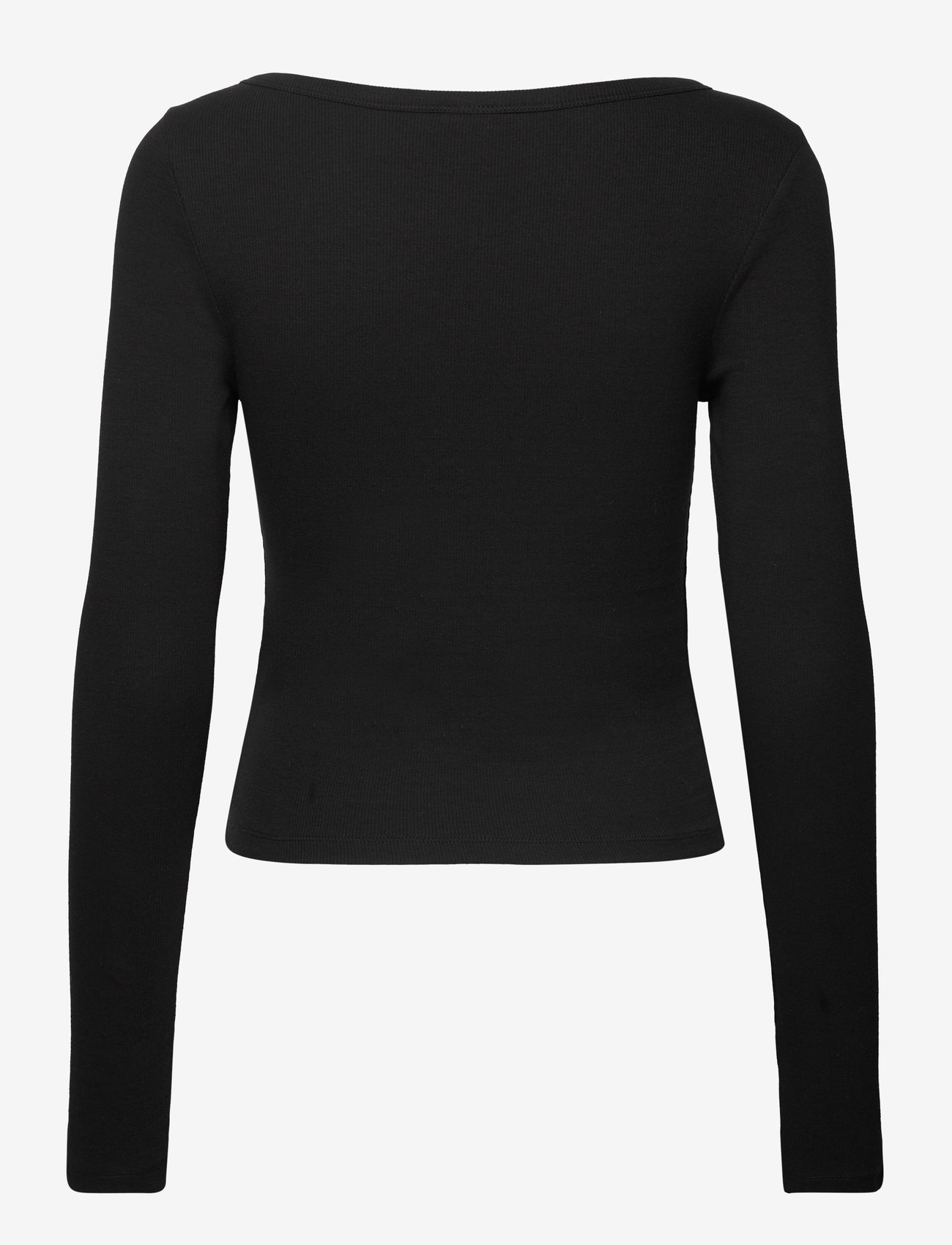 aim´n - Ease Ribbed Long Sleeve Top - longsleeved tops - black - 2