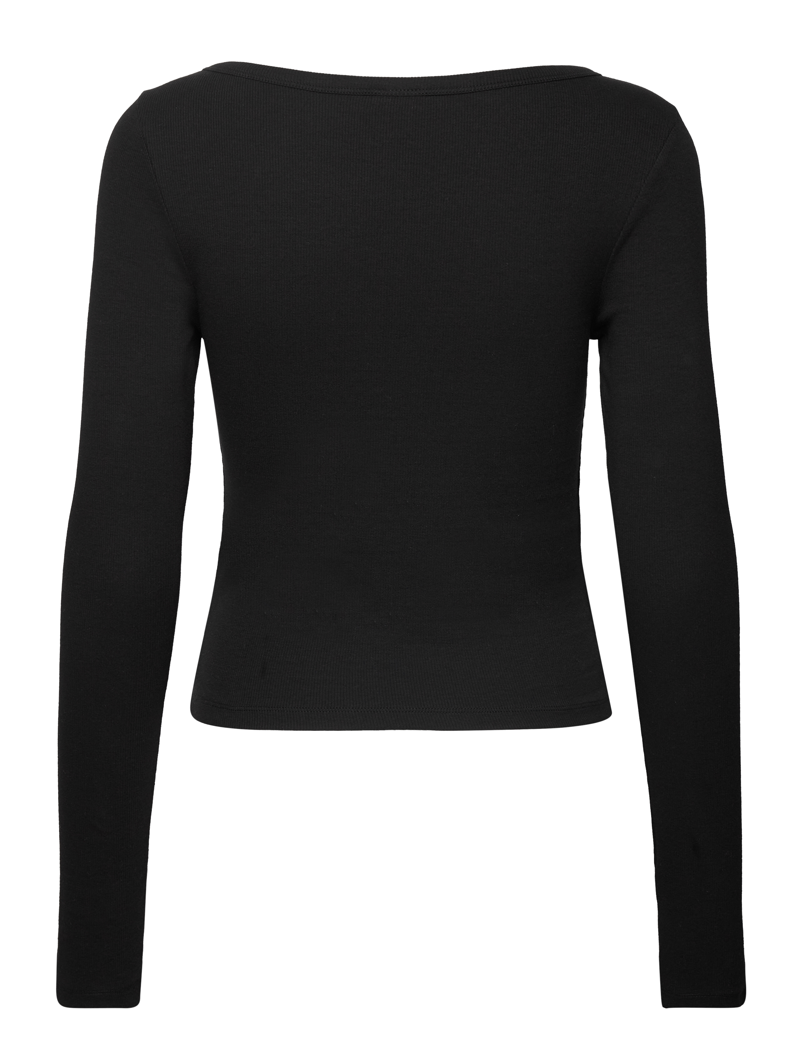 aim´n - Ease Ribbed Long Sleeve Top - longsleeved tops - black - 2