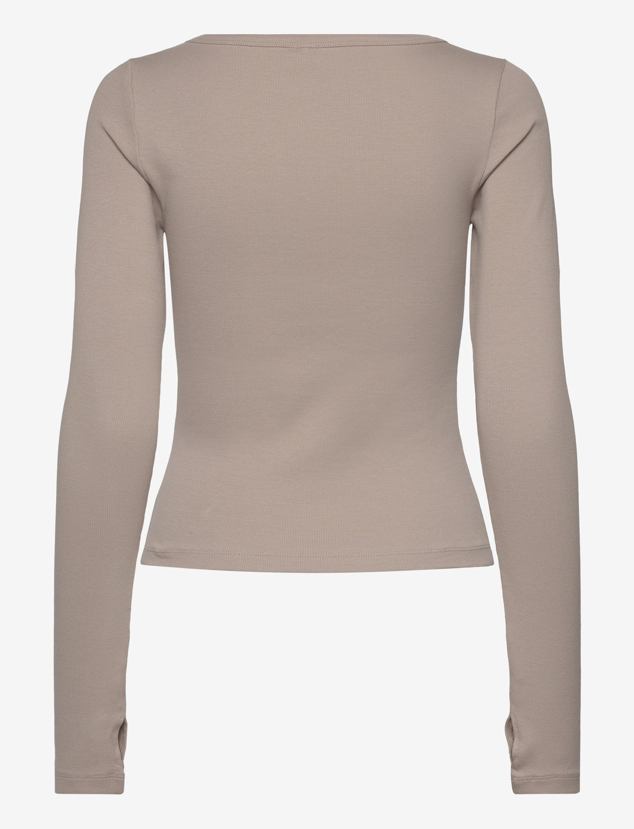 aim´n - Ease Ribbed Long Sleeve Top - dark clay - 1