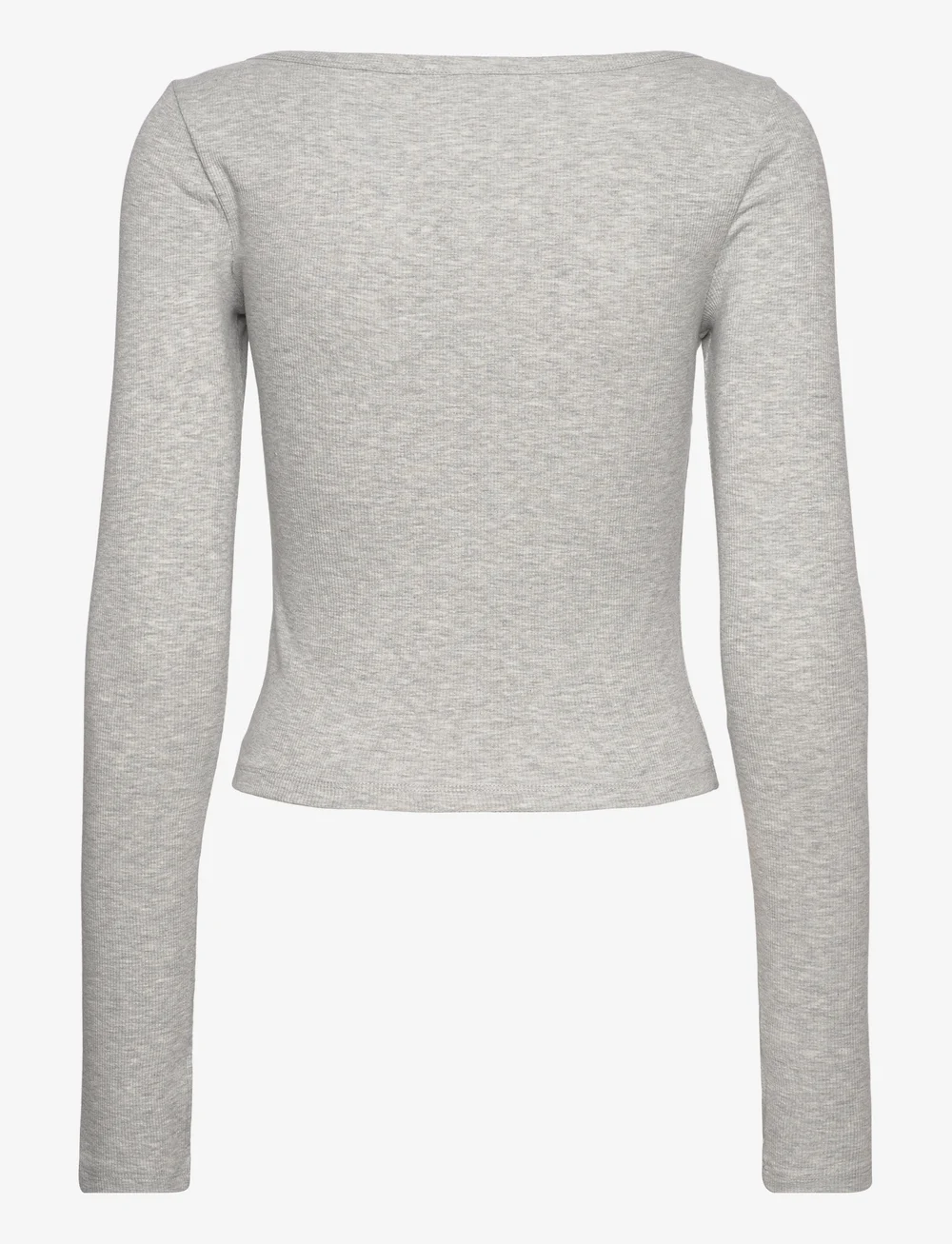 aim´n - Ease Ribbed Long Sleeve Top - longsleeved tops - grey melange - 2
