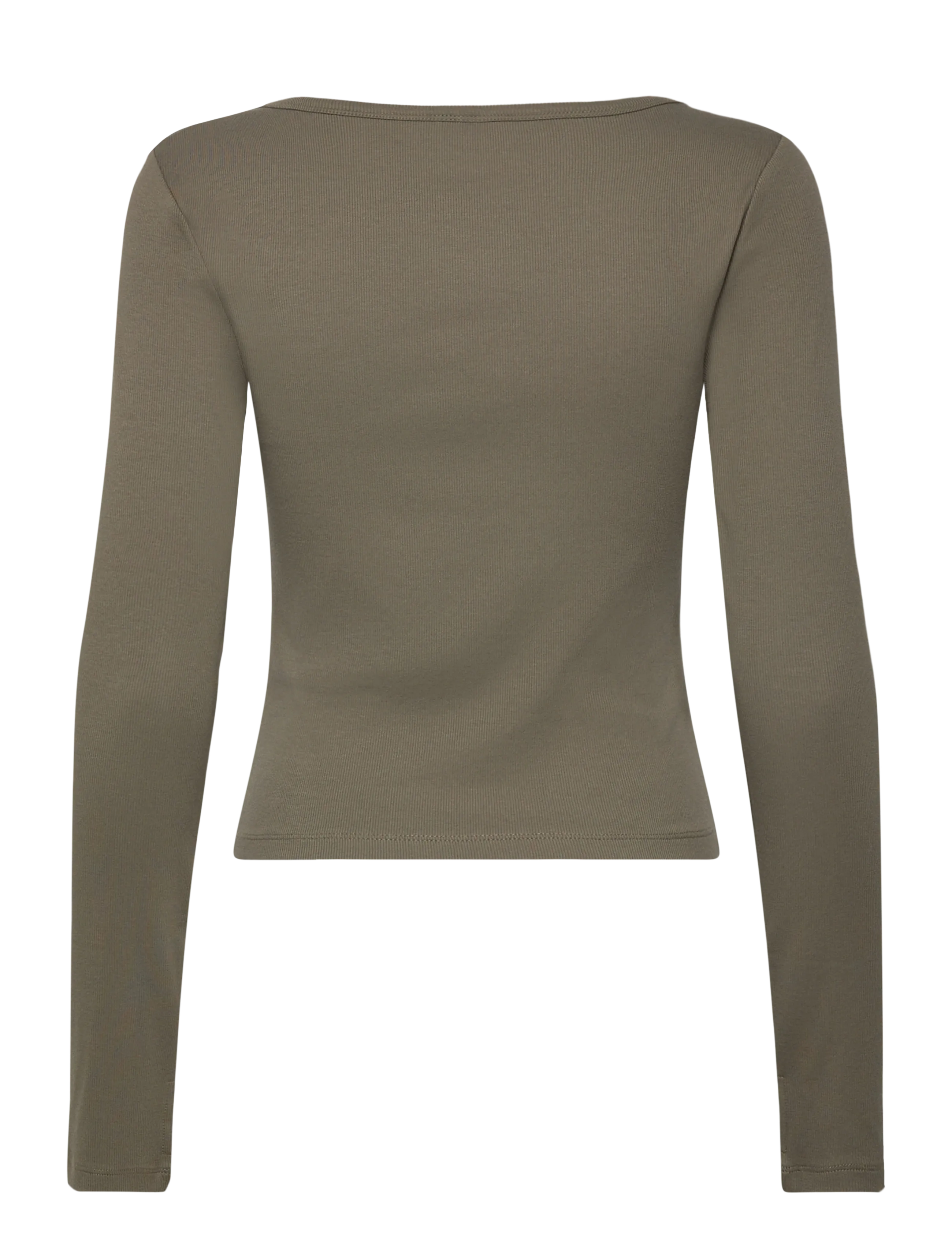 aim´n - Ease Ribbed Long Sleeve Top - langarmshirts - ivy - 1