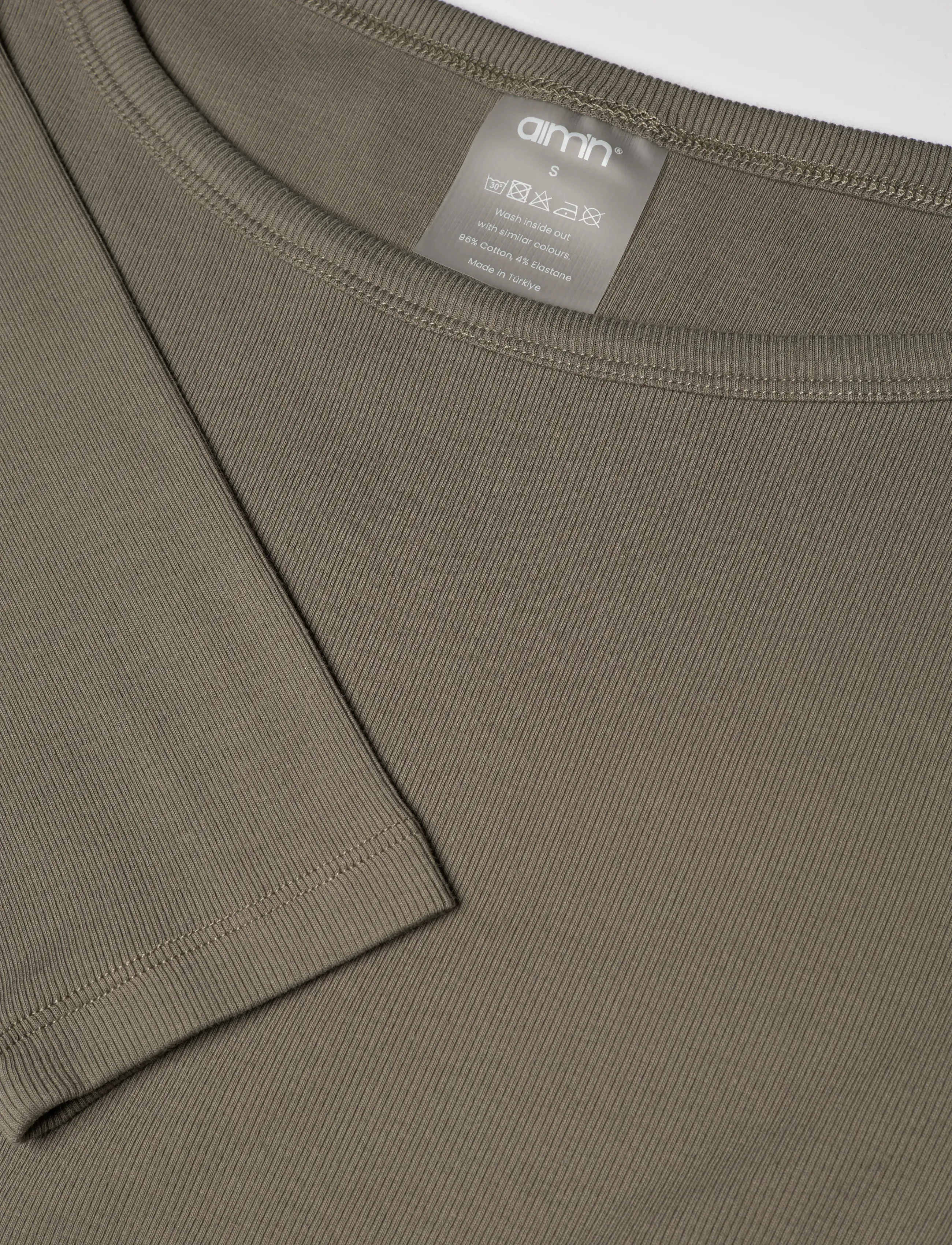 aim´n - Ease Ribbed Long Sleeve Top - langarmshirts - ivy - 2