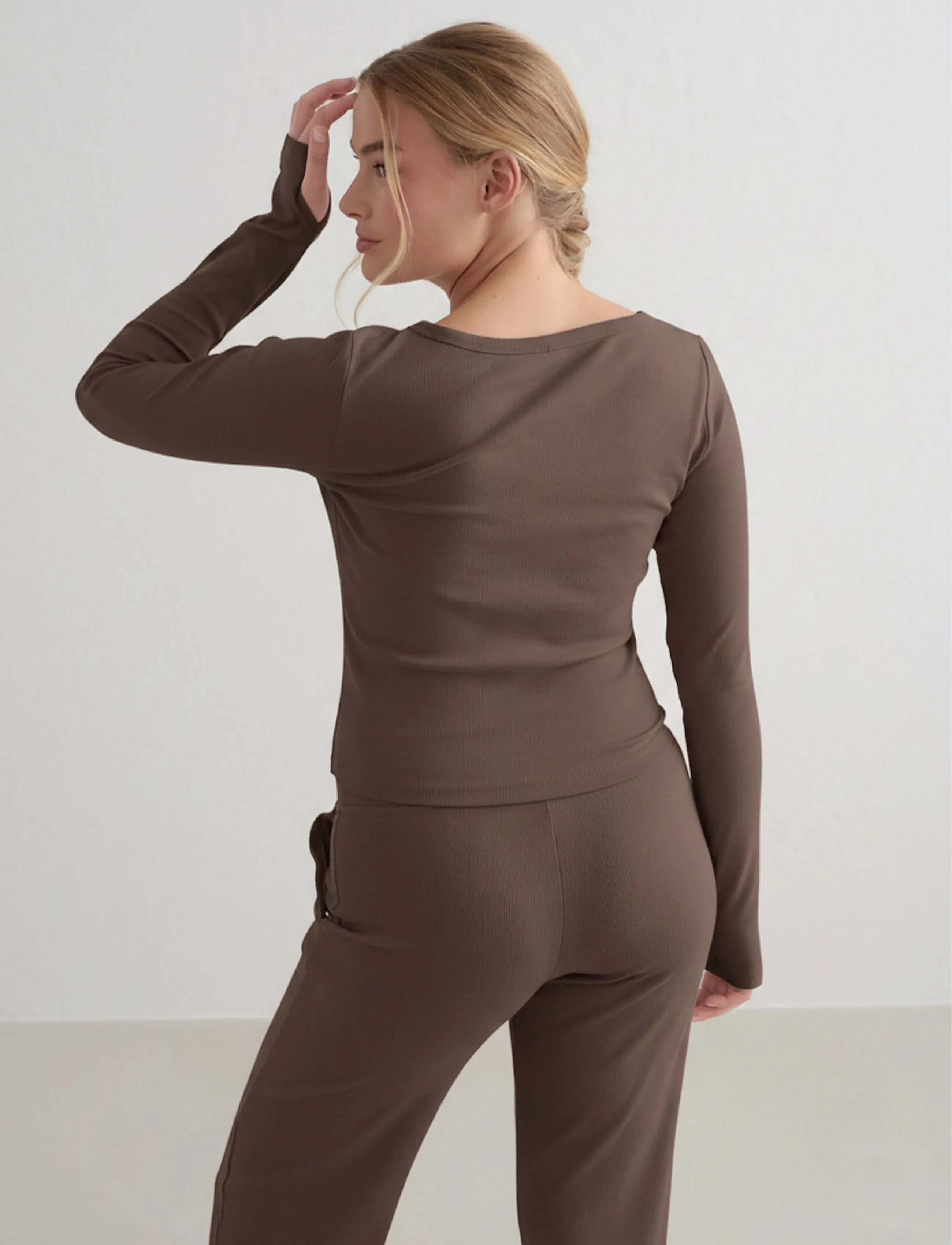 Ease Ribbed Long Sleeve Top 2
