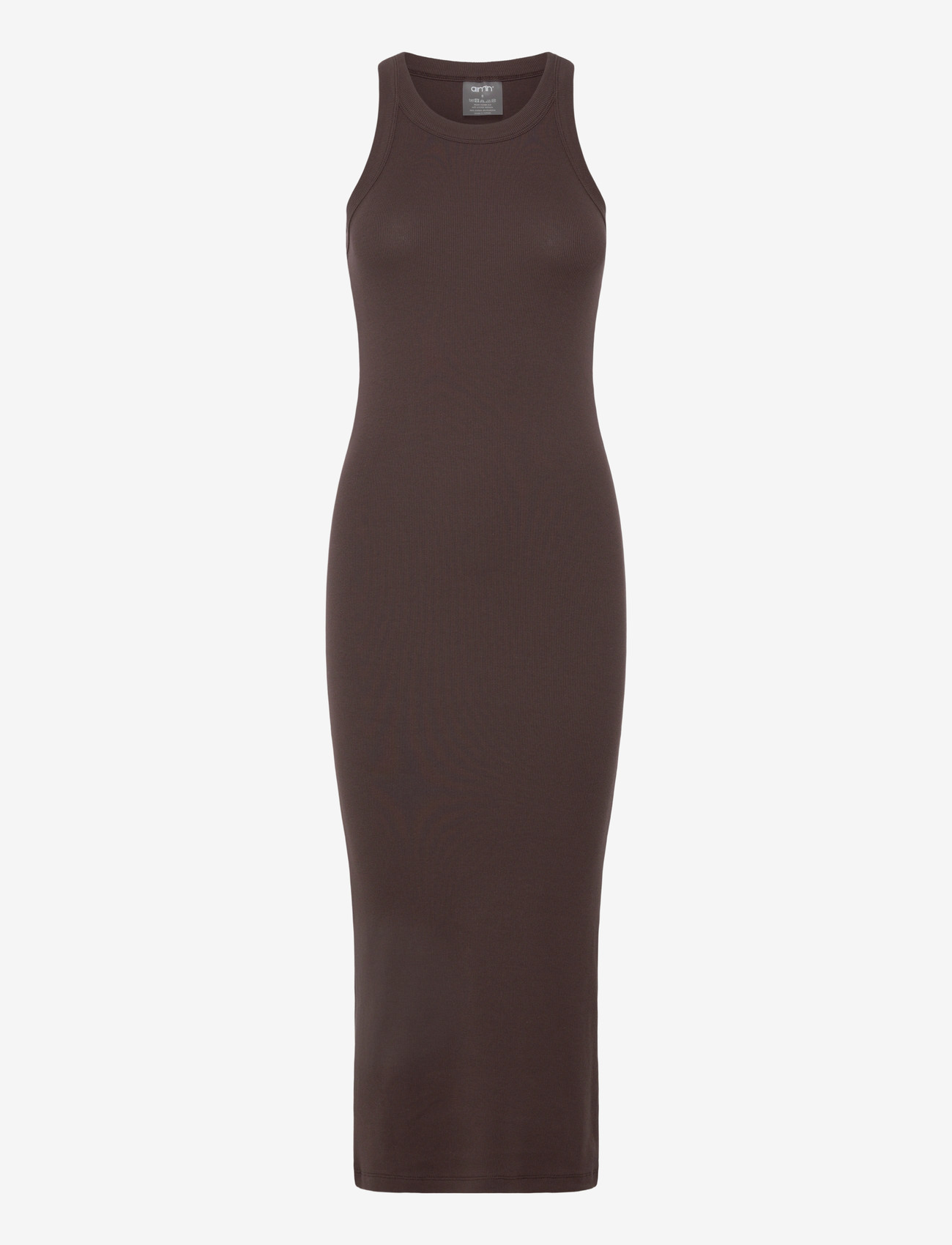 aim´n - Ease Ribbed Tank Dress - chocolate - 1