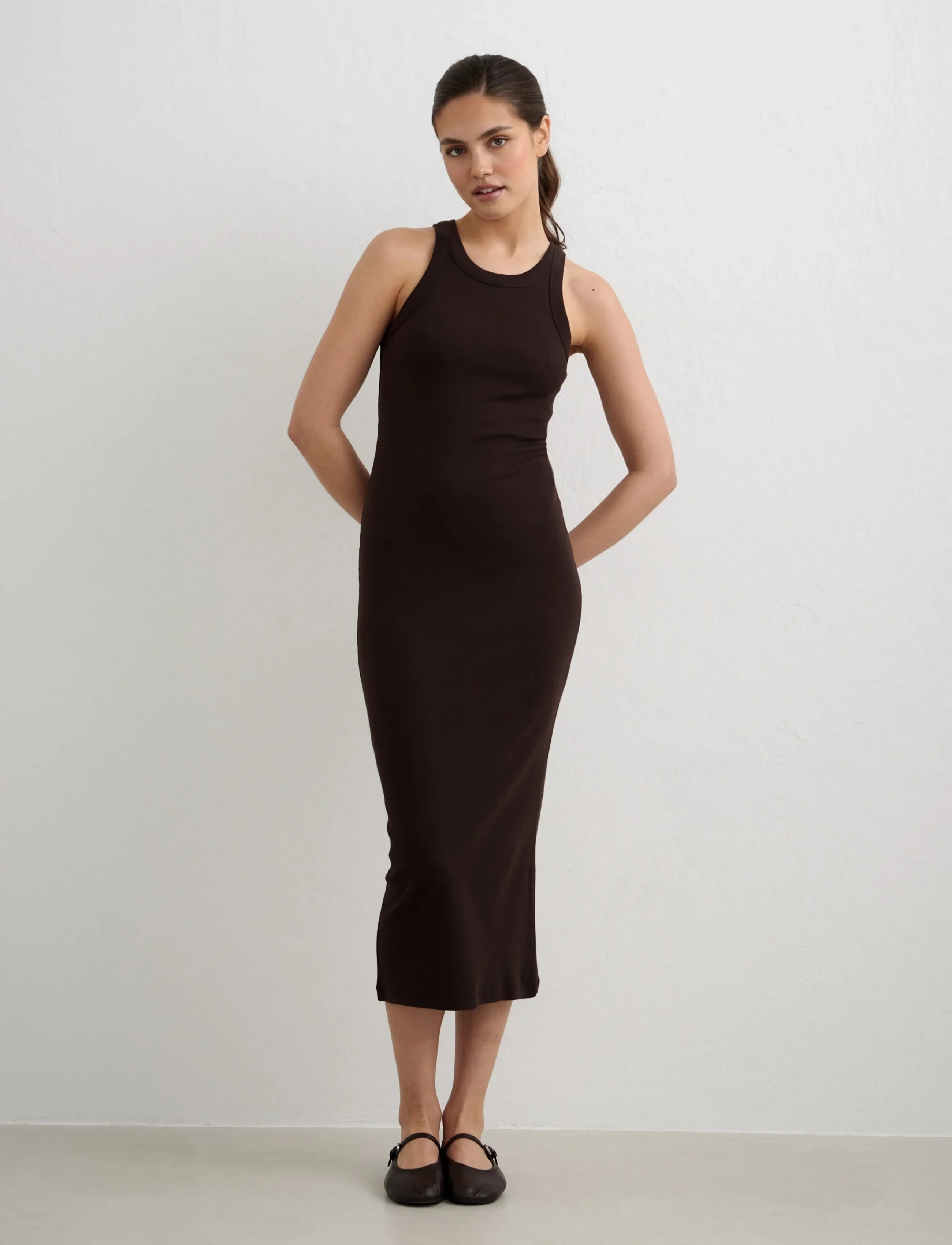 aim´n Ease Ribbed Tank Dress - Dresses - CHOCOLATE / brown