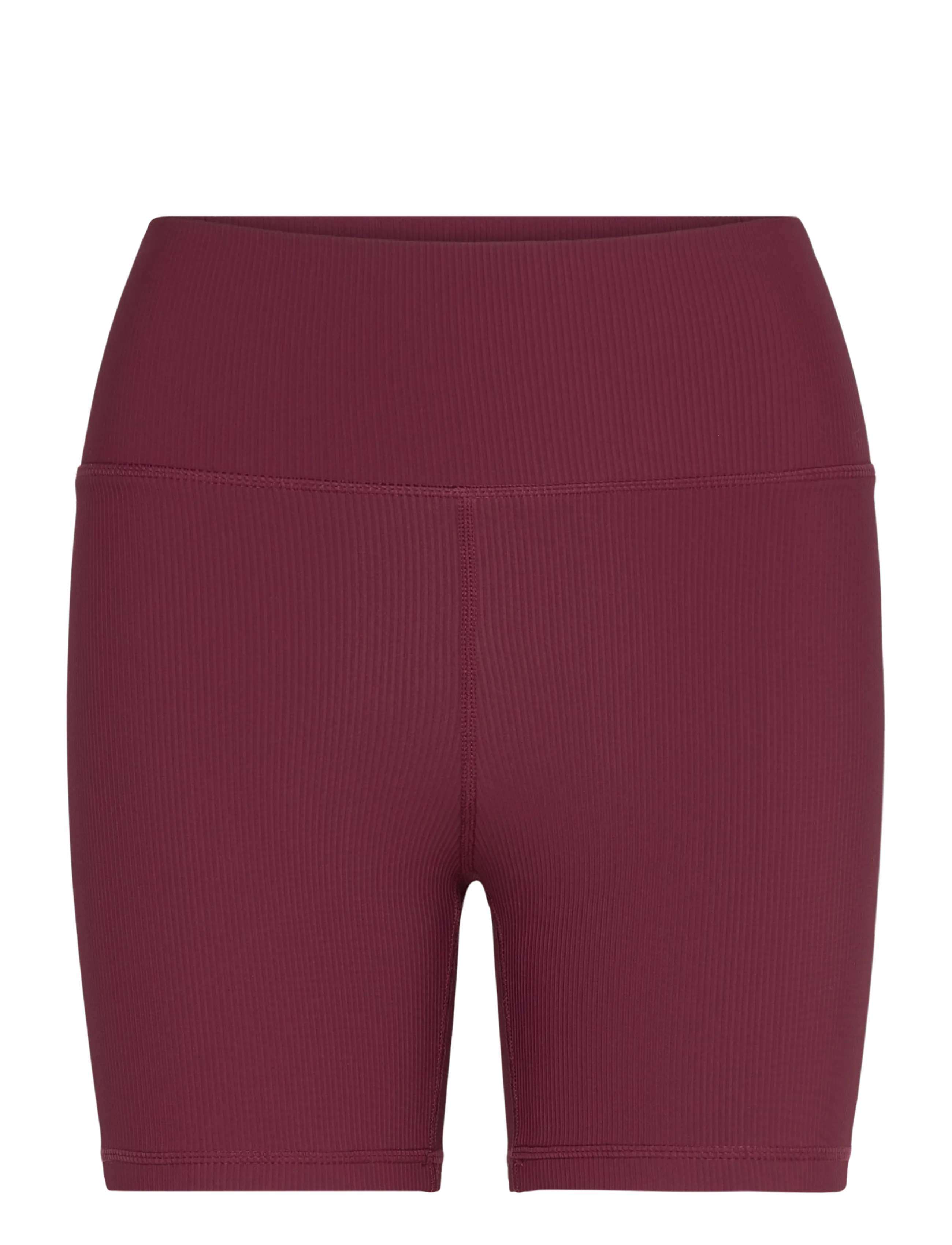 Ribbed Performance Midi Biker Shorts - CHERRY