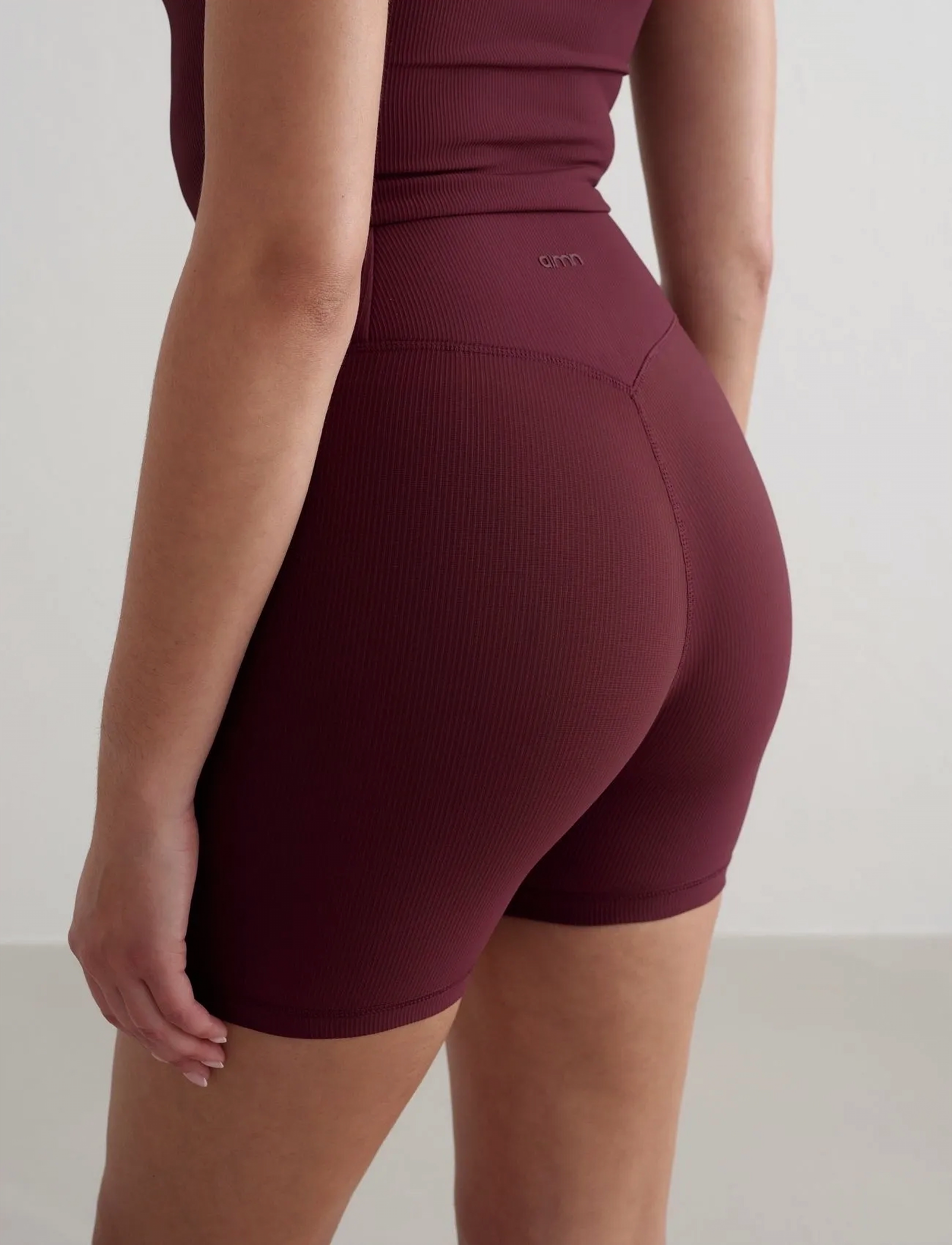 aim´n - Ribbed Performance Midi Biker Shorts - shorts - cherry - 4