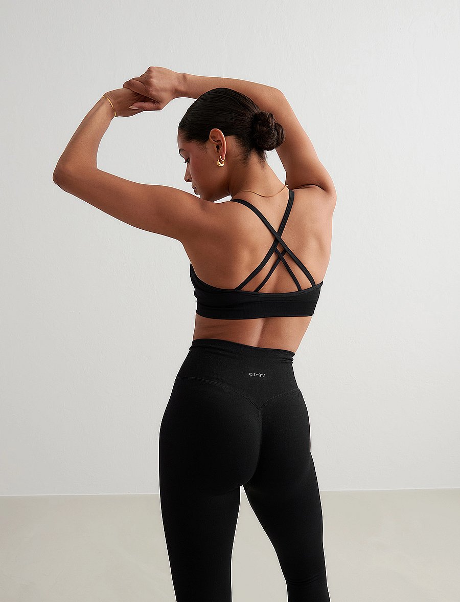 aim´n - Shape Seamless Cross Back Bra - sport-bhs - black - 4