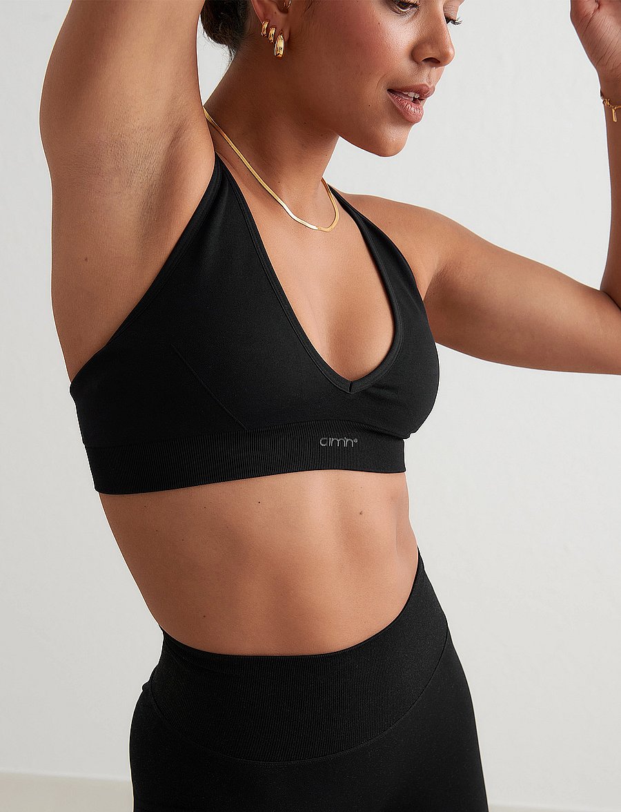 aim´n - Shape Seamless Cross Back Bra - sport-bhs - black - 5