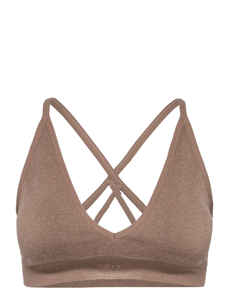 aim´n - Shape Seamless Cross Back Bra - sport bh's - espresso melange - 1