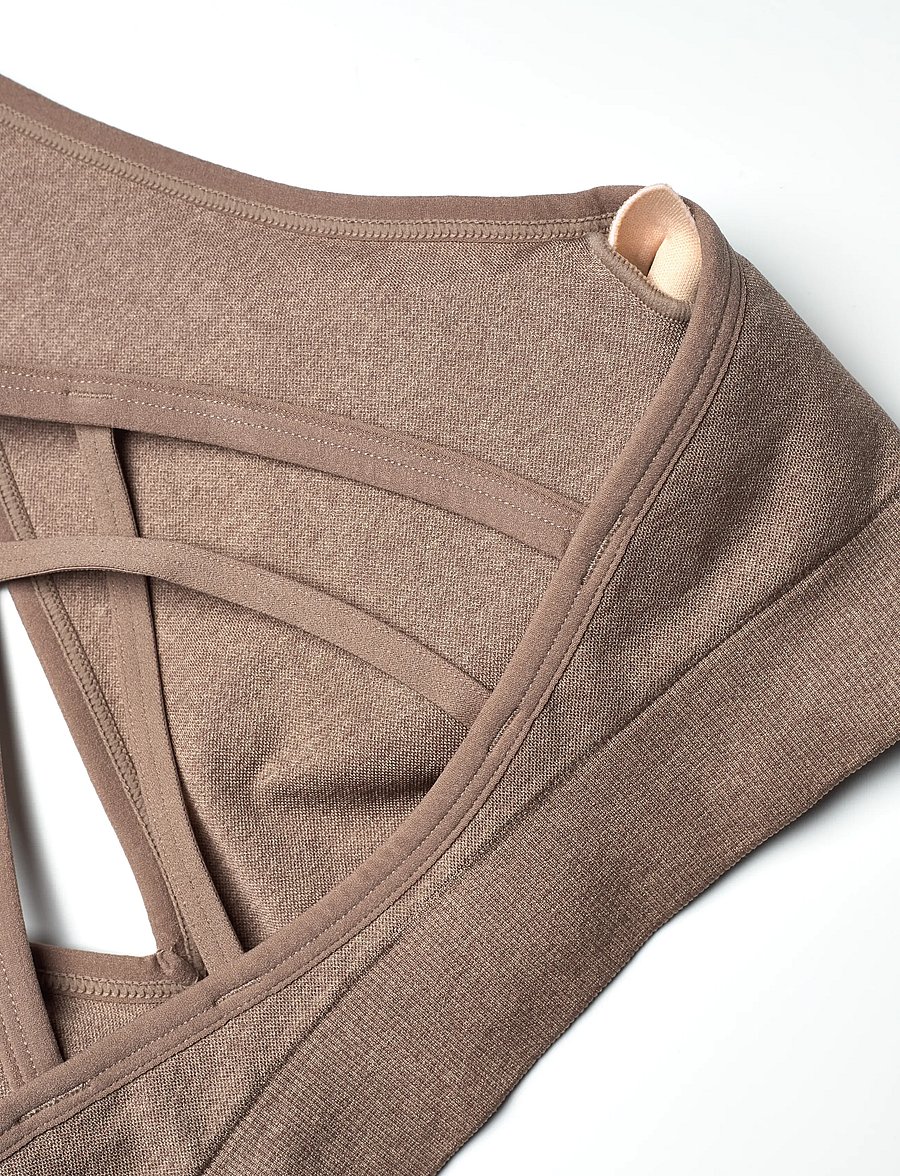 aim´n - Shape Seamless Cross Back Bra - sports bras - espresso melange - 5