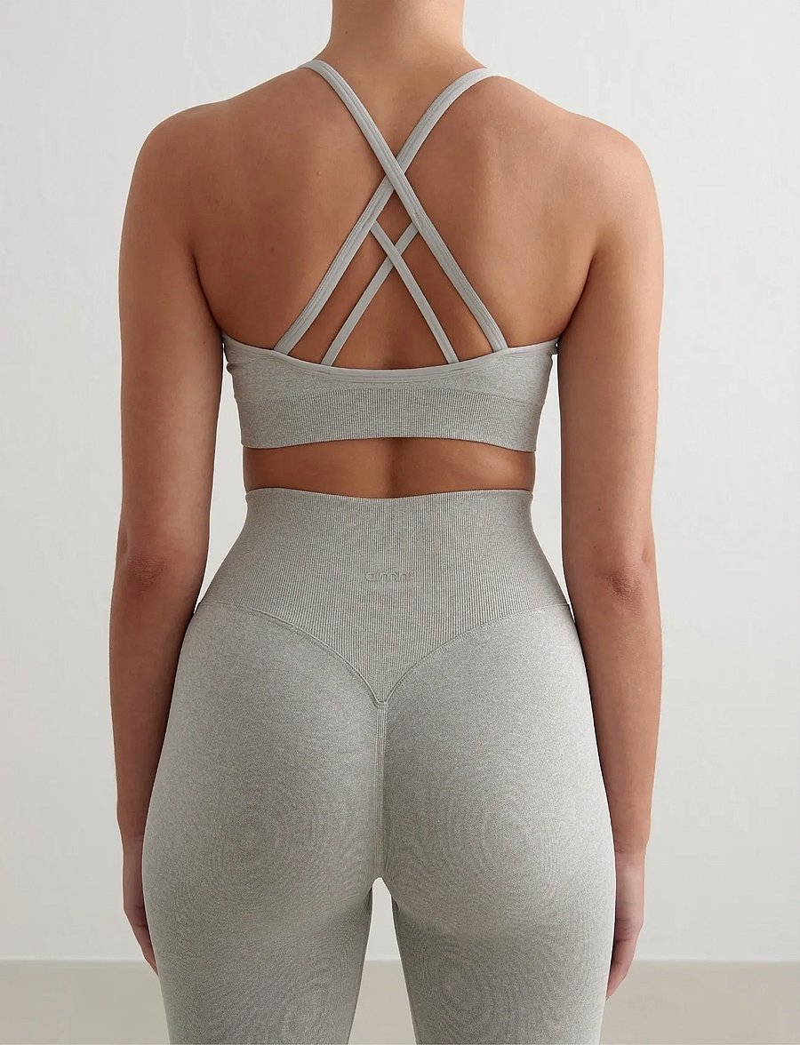 aim´n - Shape Seamless Cross Back Bra - sport-bhs - grey melange - 3