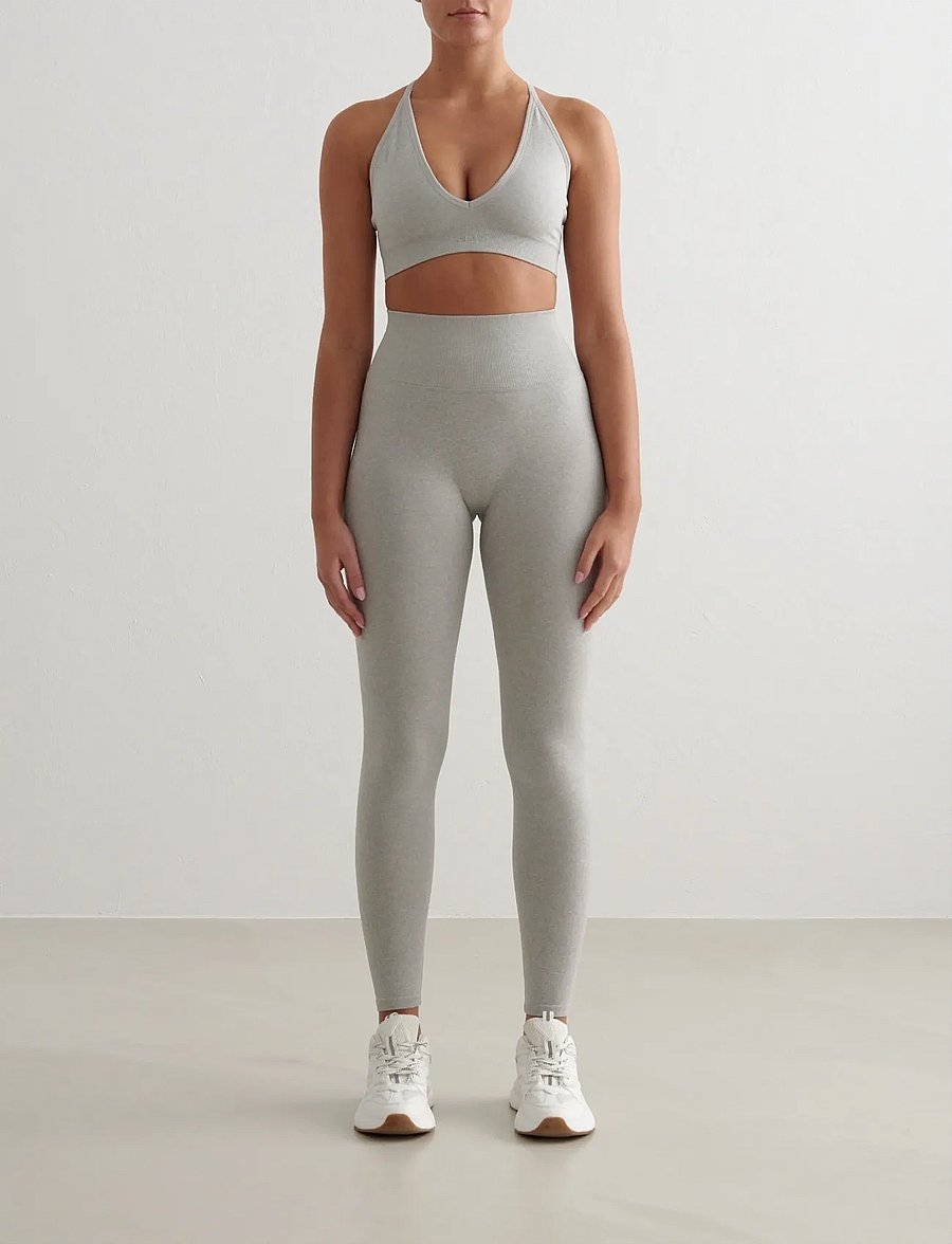 aim´n - Shape Seamless Cross Back Bra - sport-bhs - grey melange - 4