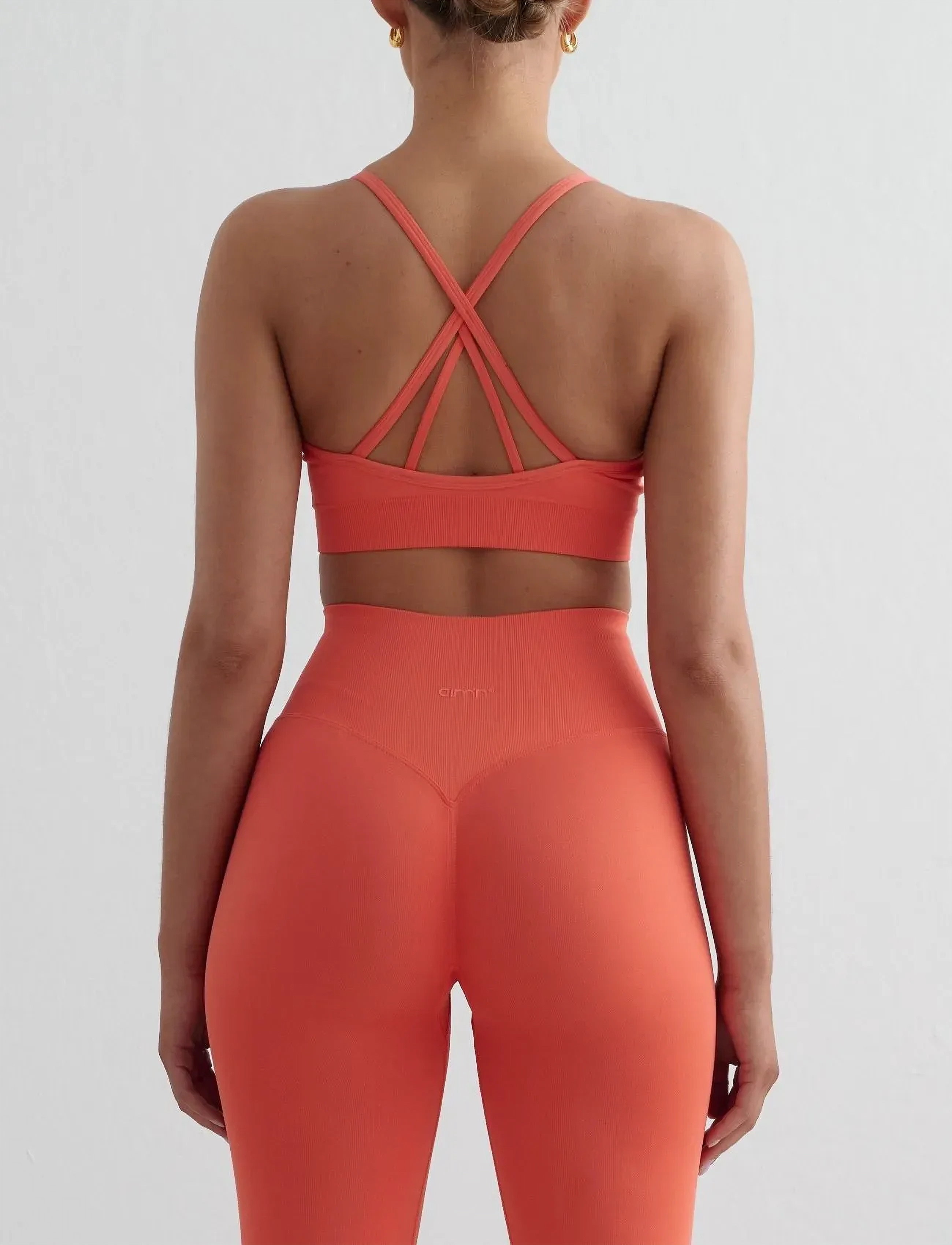 aim´n - Shape Seamless Cross Back Bra - sports-bh'er - tangerine - 3