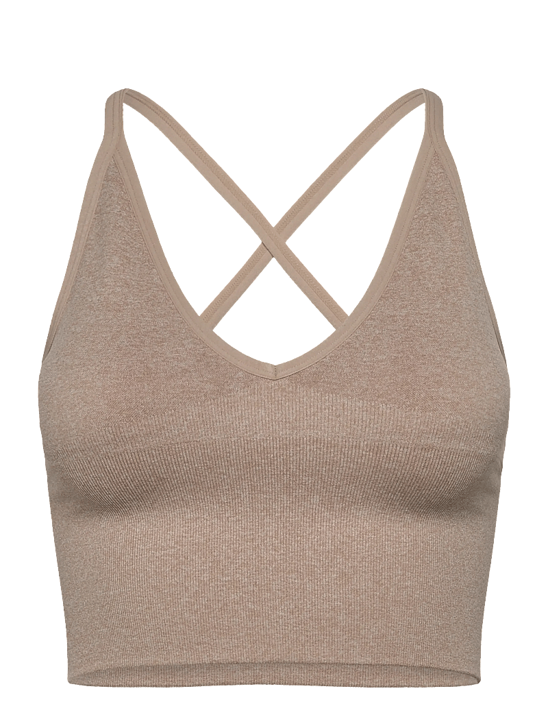 aim´n - Shape Seamless Cross Back Bralette - sports-bh'er - beige melange - 1