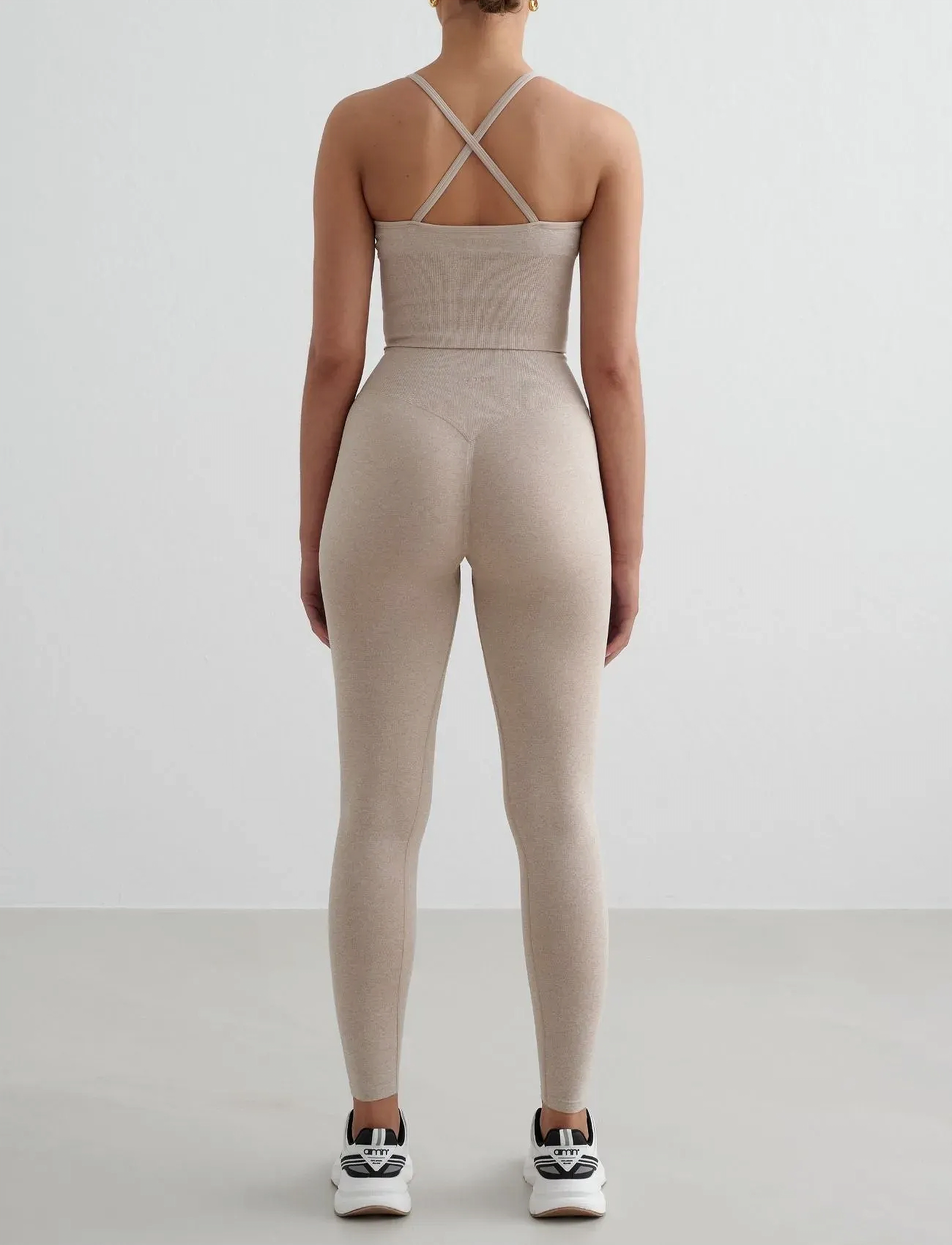 aim´n - Shape Seamless Cross Back Bralette - sport bh:ar - beige melange - 4