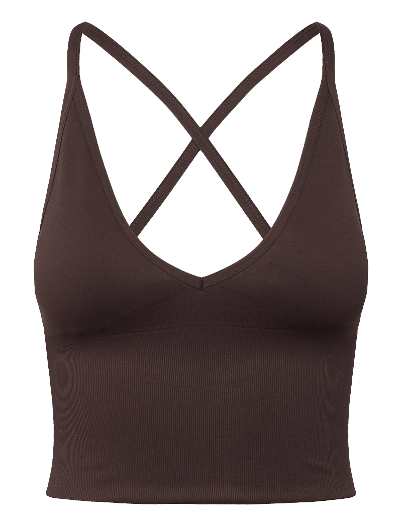 aim´n - Shape Seamless Cross Back Bralette - sport-bhs - chocolate - 1