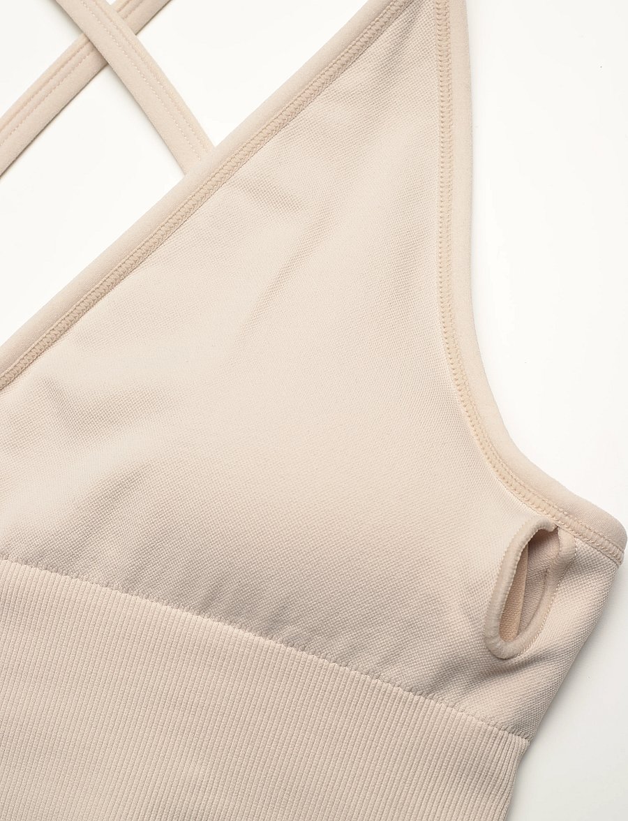 aim´n - Shape Seamless Cross Back Bralette - sportinės liemenėlės: vidutiniškai prilaikančios - clay - 3
