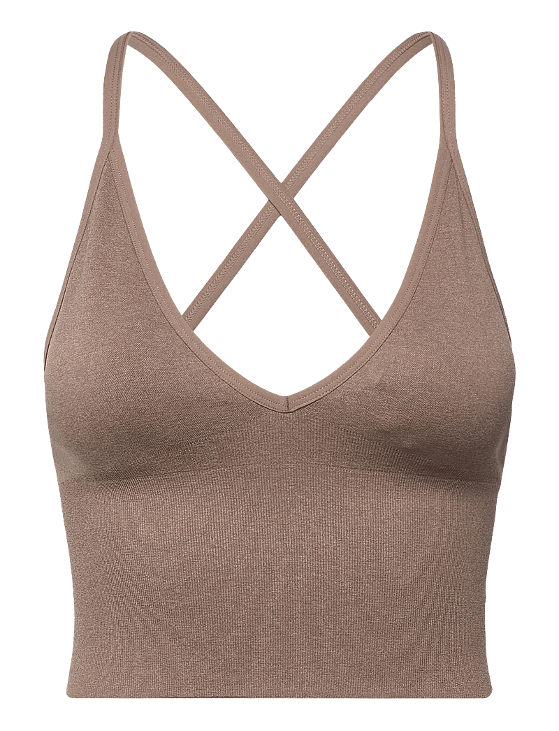 aim´n - Shape Seamless Cross Back Bralette - spordirinnahoidjad - espresso melange - 1