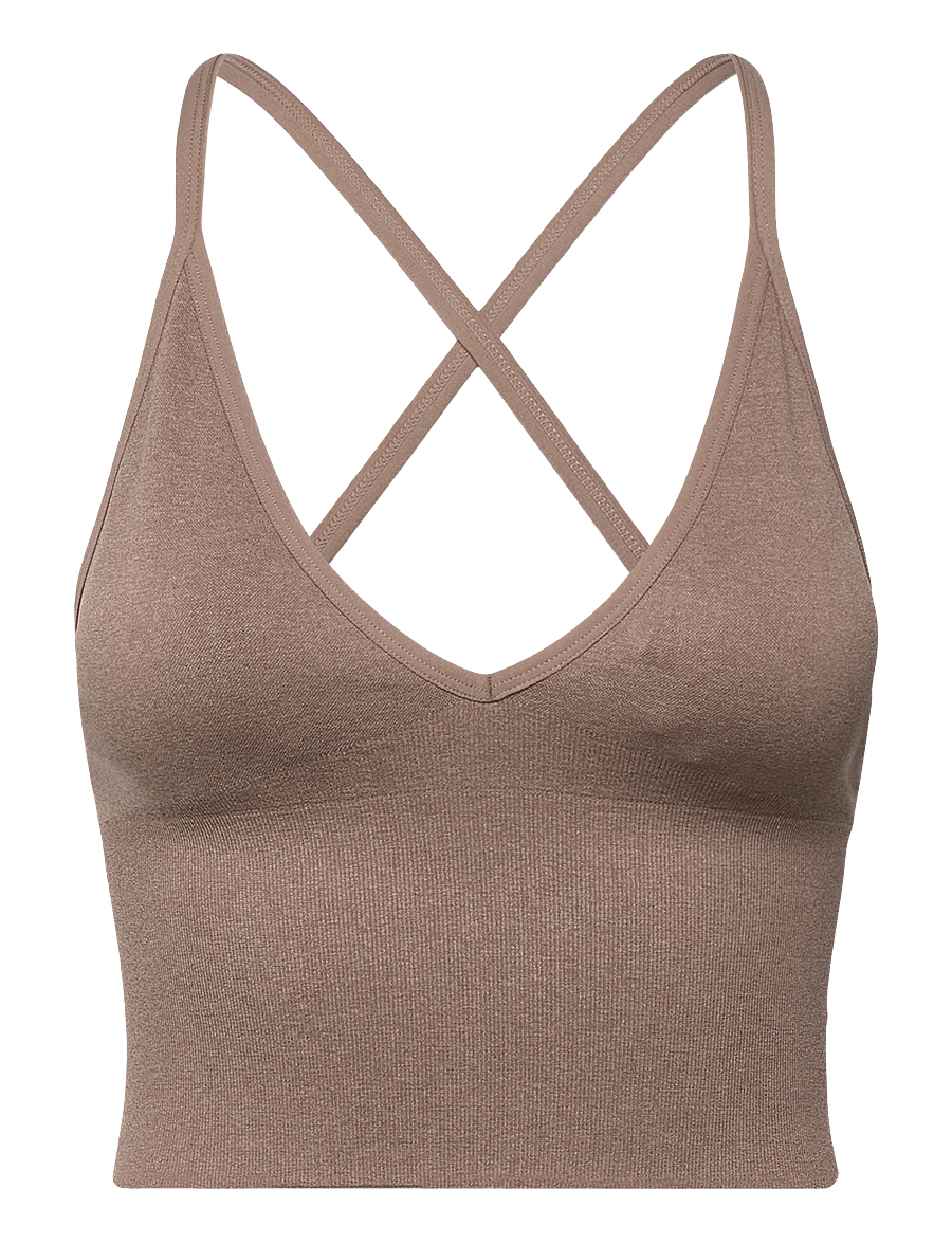 aim´n - Shape Seamless Cross Back Bralette - spordirinnahoidjad - espresso melange - 1