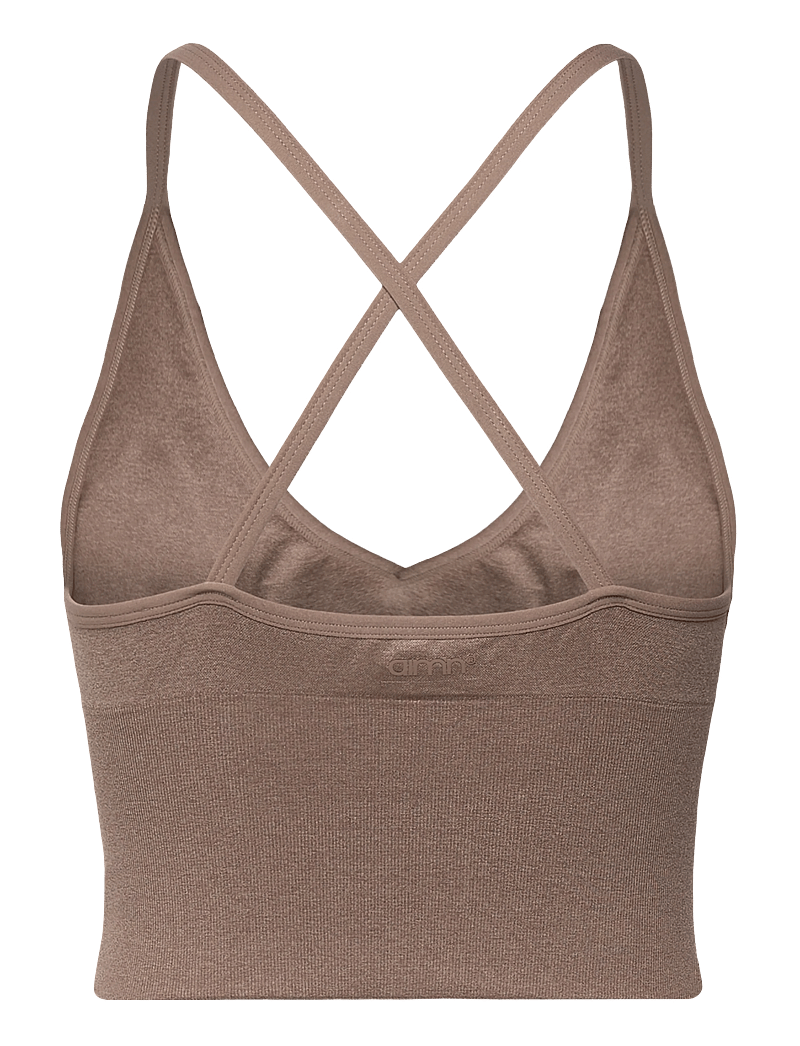aim´n - Shape Seamless Cross Back Bralette - spordirinnahoidjad - espresso melange - 2