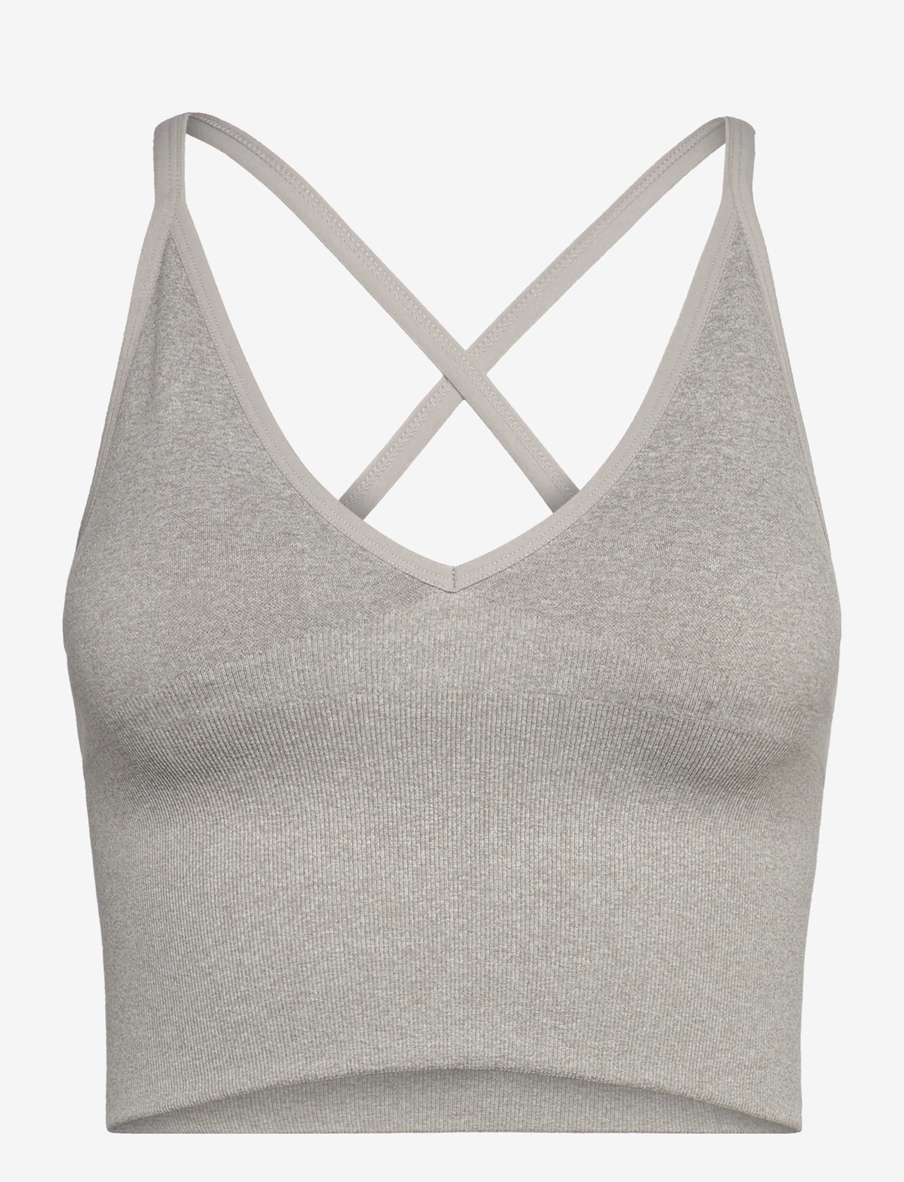 aim´n - Shape Seamless Cross Back Bralette - spordirinnahoidjad - grey melange - 1