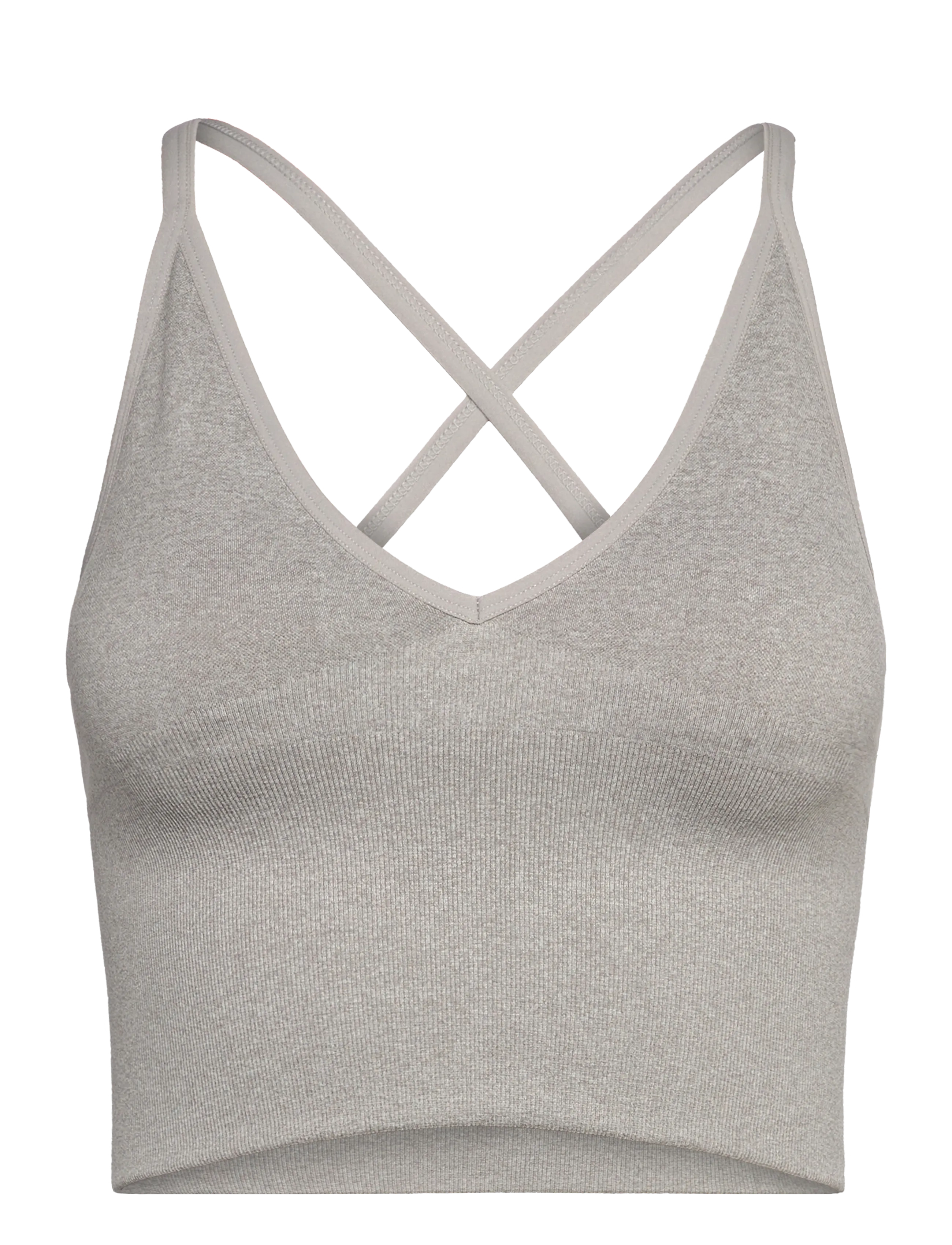 Shape Seamless Cross Back Bralette - GREY MELANGE