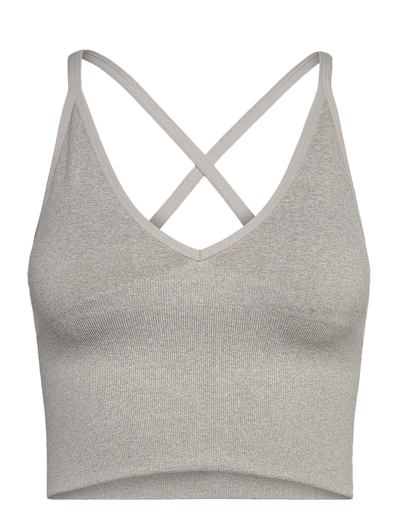 aim´n - Shape Seamless Cross Back Bralette - spordirinnahoidjad - grey melange - 1