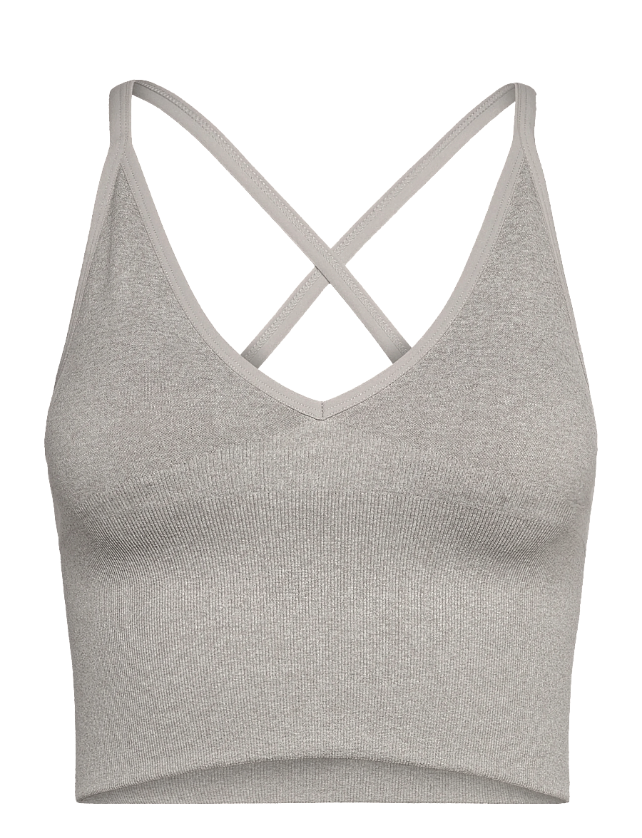 aim´n - Shape Seamless Cross Back Bralette - spordirinnahoidjad - grey melange - 1