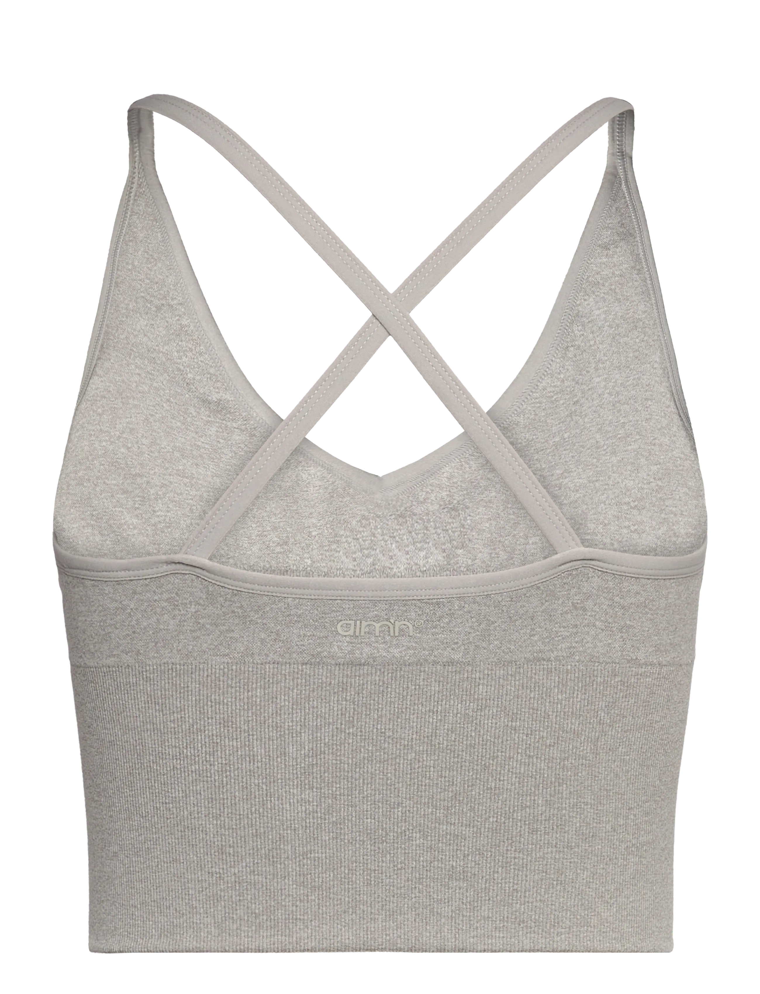 aim´n - Shape Seamless Cross Back Bralette - spordirinnahoidjad - grey melange - 2