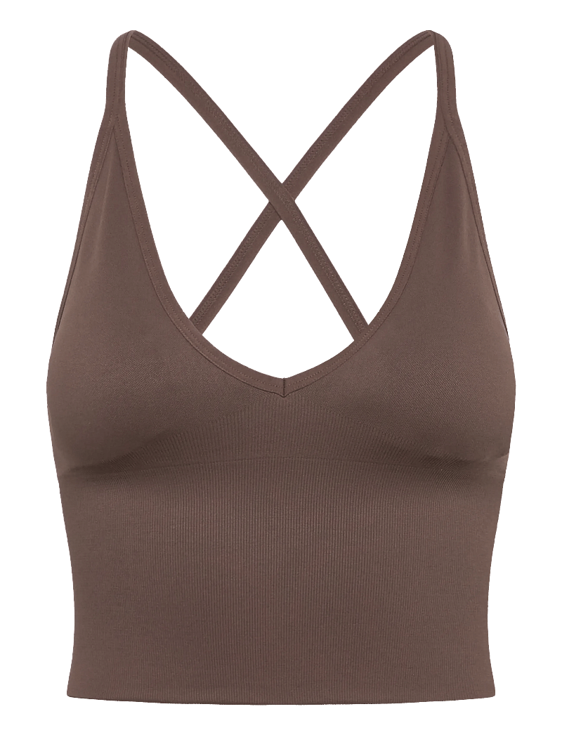 aim´n - Shape Seamless Cross Back Bralette - sports-bh'er - macchiato - 0