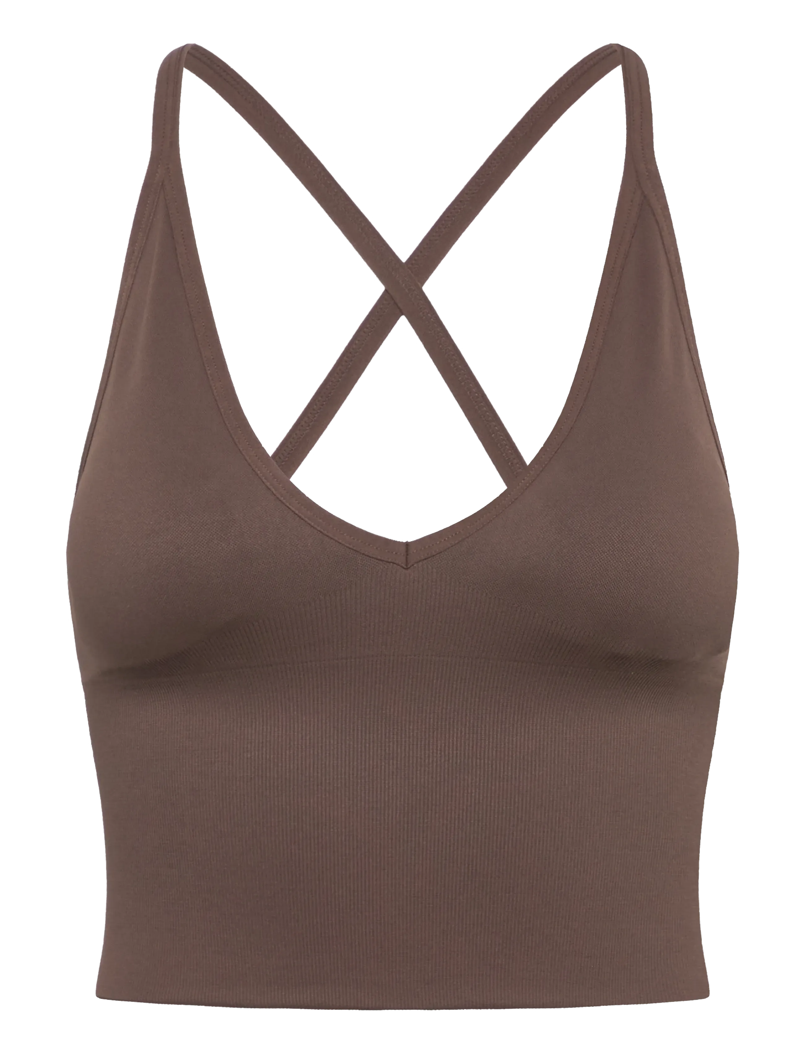 aim´n Shape Seamless Cross Back Bralette - BHs - MACCHIATO / brown