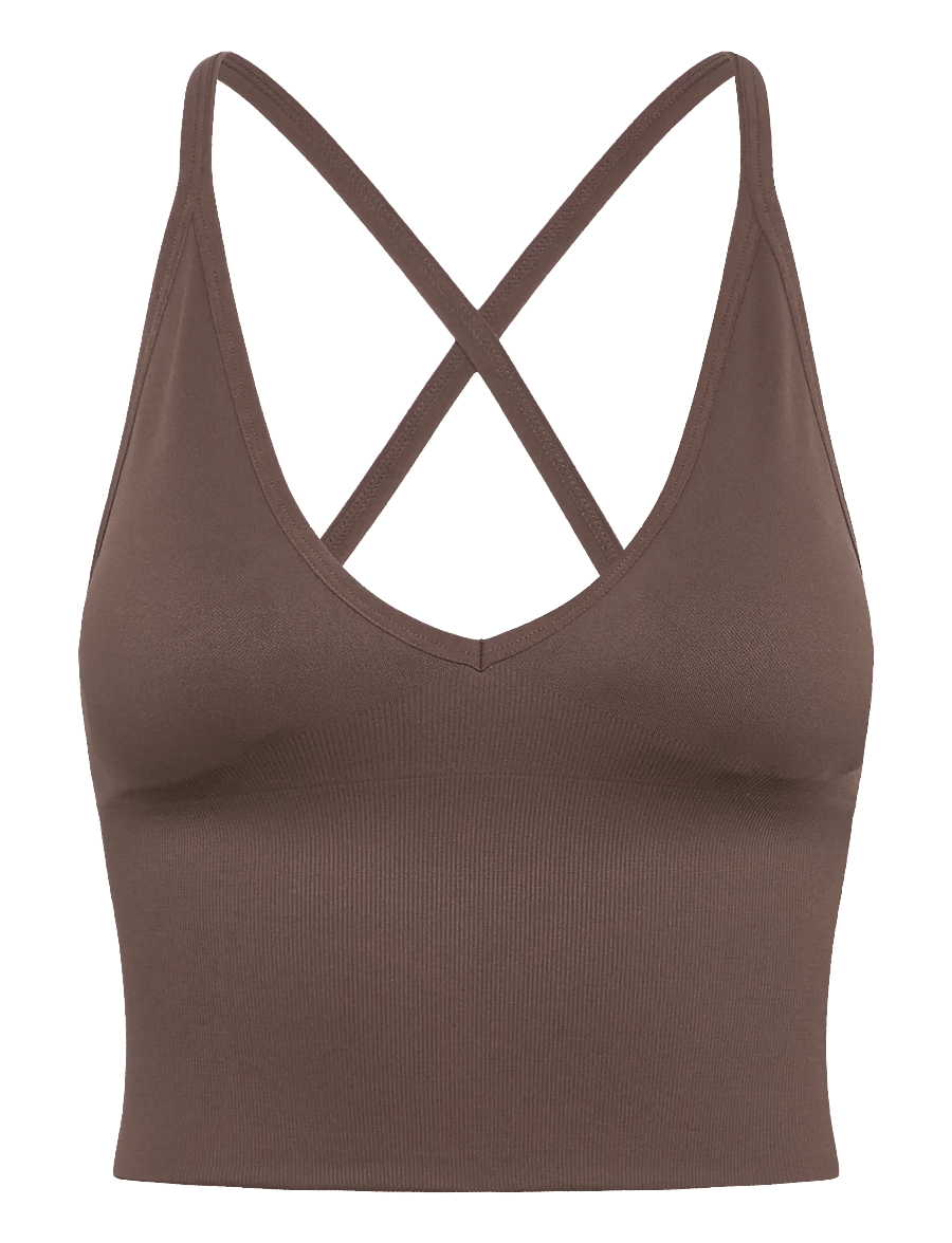 aim´n - Shape Seamless Cross Back Bralette - mittlerer halt - macchiato - 1