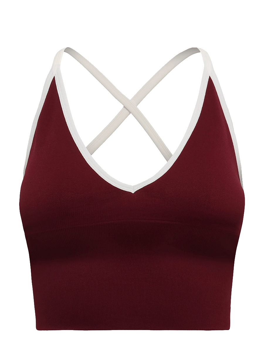 aim´n - Shape Seamless Cross Back Bralette - mittlerer halt - merlot - 1