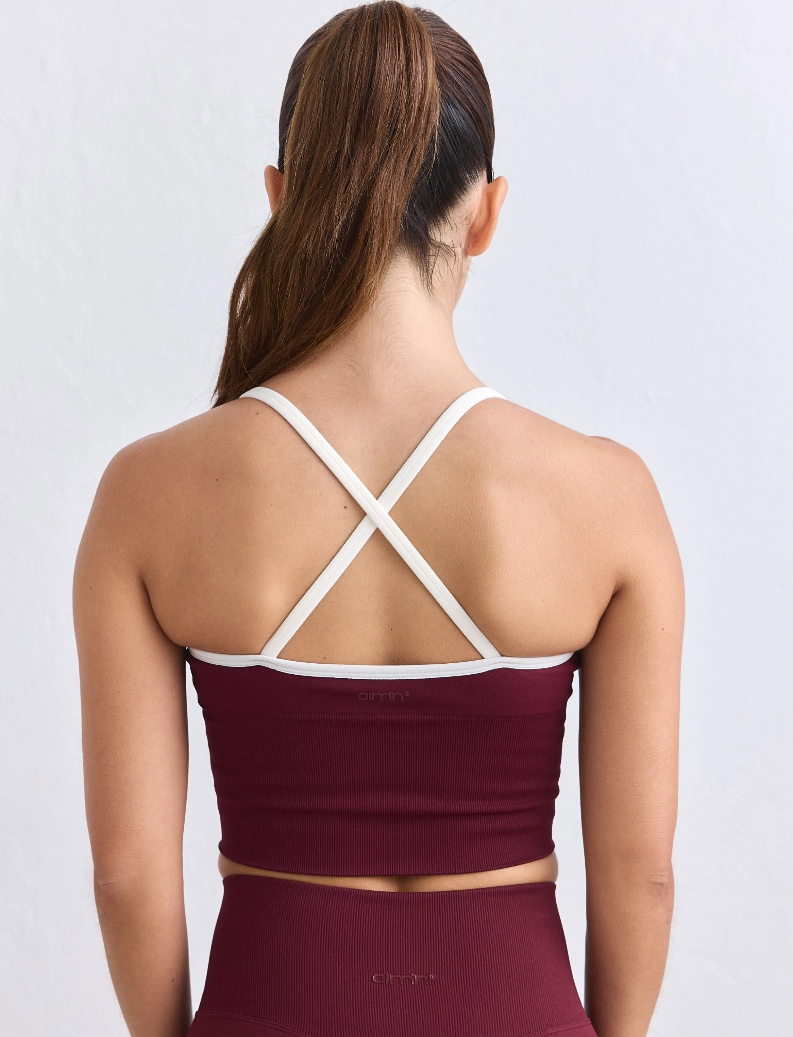 aim´n - Shape Seamless Cross Back Bralette - medium support - merlot - 4